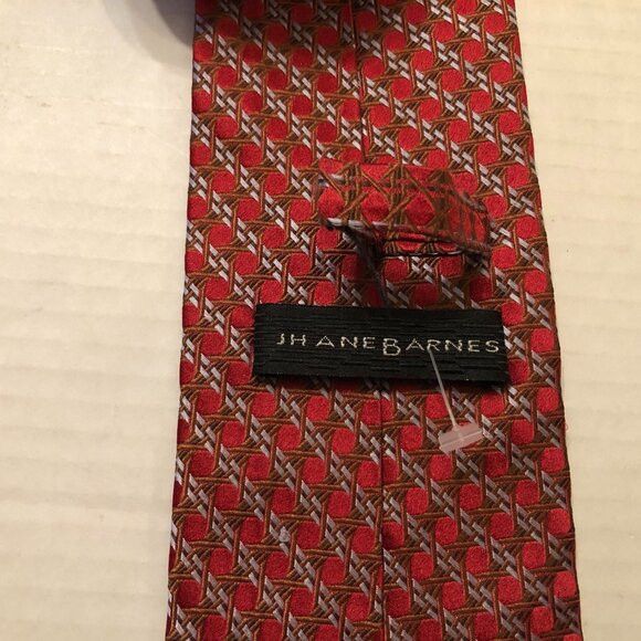 Jhane Barnes JHANE Barnes men's new red silk tie 3 3/4" X 65" Size ONE SIZE - 4 Thumbnail