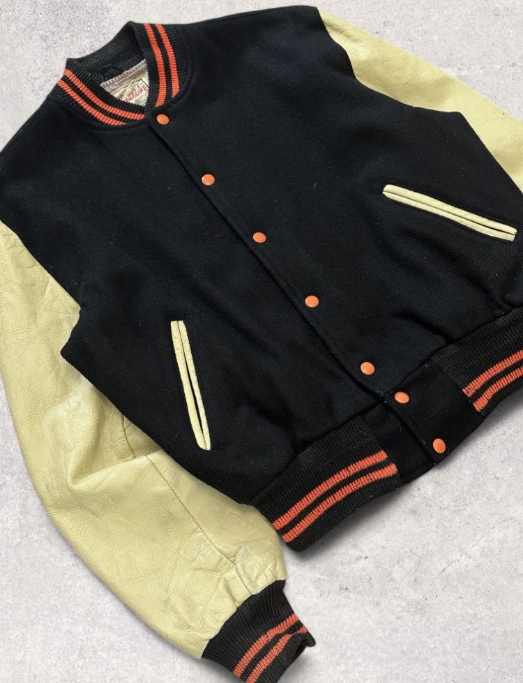 Vintage vintage 60s wool & leather varsity jacket Size US S / EU 44-46 / 1 - 3 Thumbnail