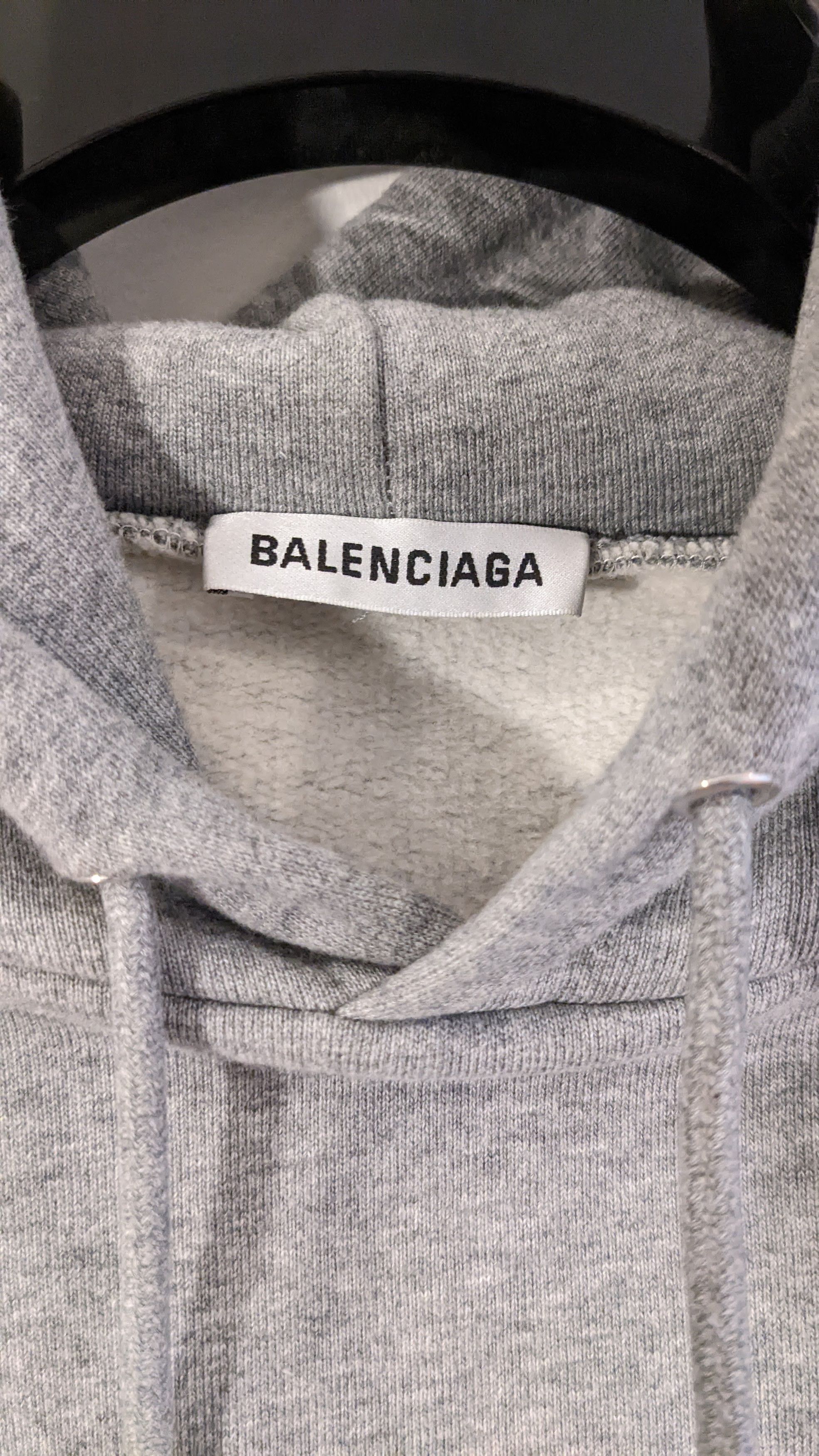 Balenciaga Balenciaga Grey Cropped Hoodie Size US XL / EU 56 / 4 - 5 Thumbnail