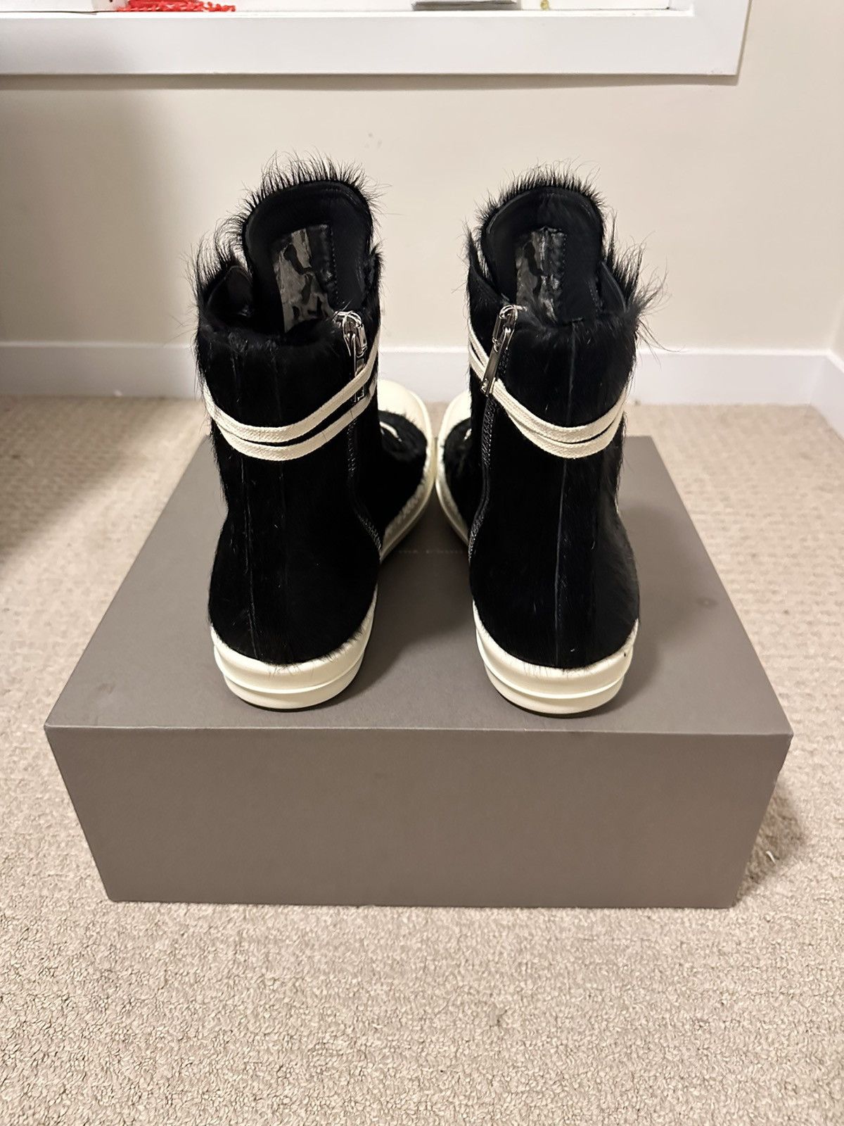 Rick Owens Drkshdw Rick Owens Ramones Strobe High Black Pony Size 45 Size US 11.5 / EU 44-45 - 7 Thumbnail