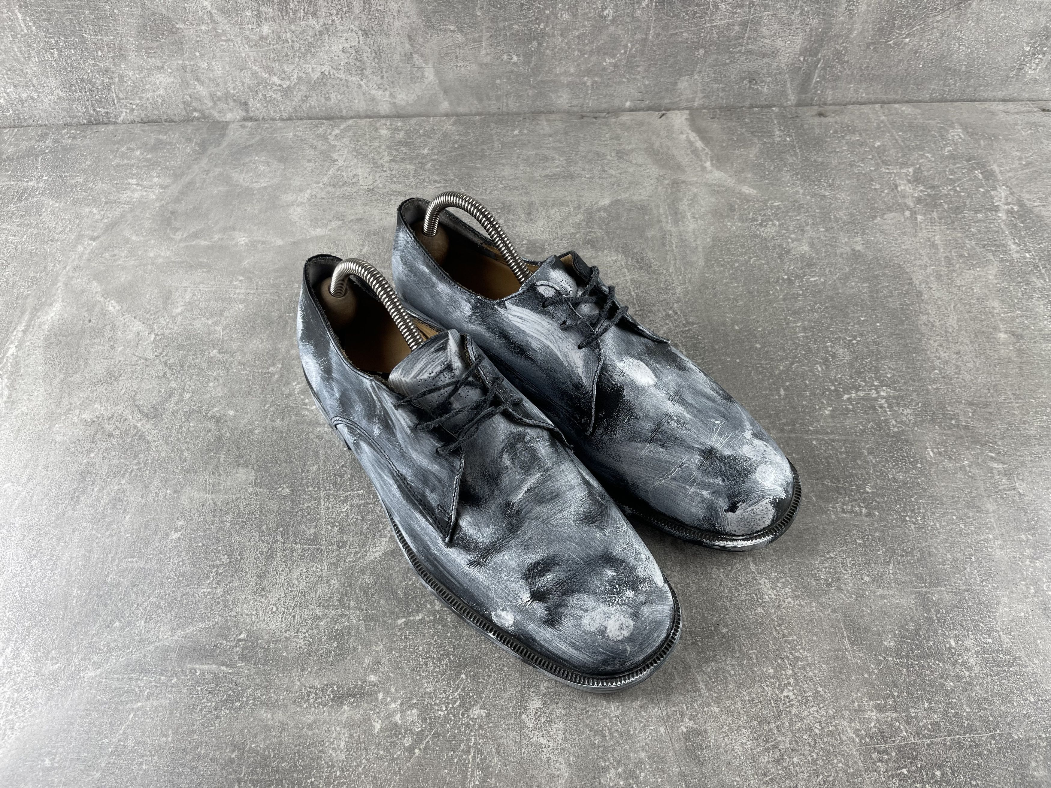20471120 Avant garde y2k painted maison margiela style leather boots Size US 10 / EU 43 - 3 Thumbnail