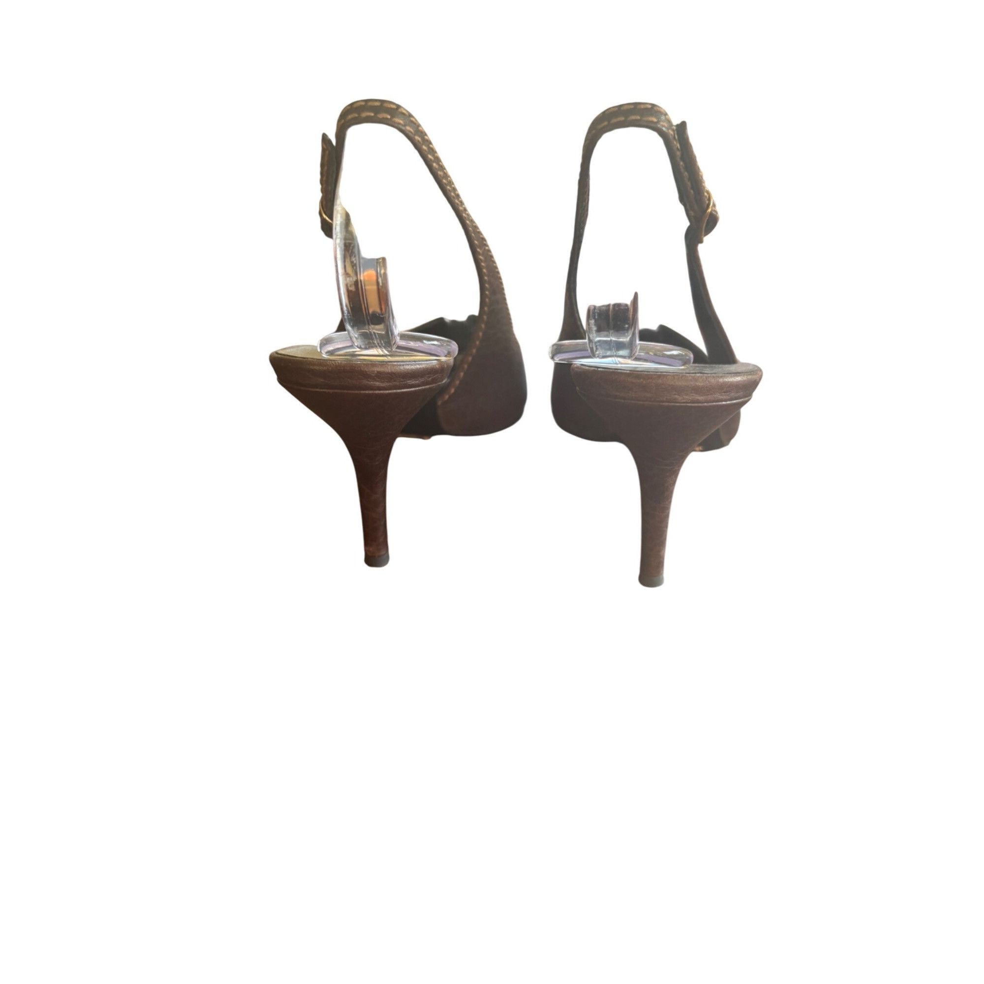 Dolce & Gabbana Dolce & Gabbana Brown Slingback Pointed Toe Leather Heels 3 Size US 7 / IT 37 - 8 Thumbnail