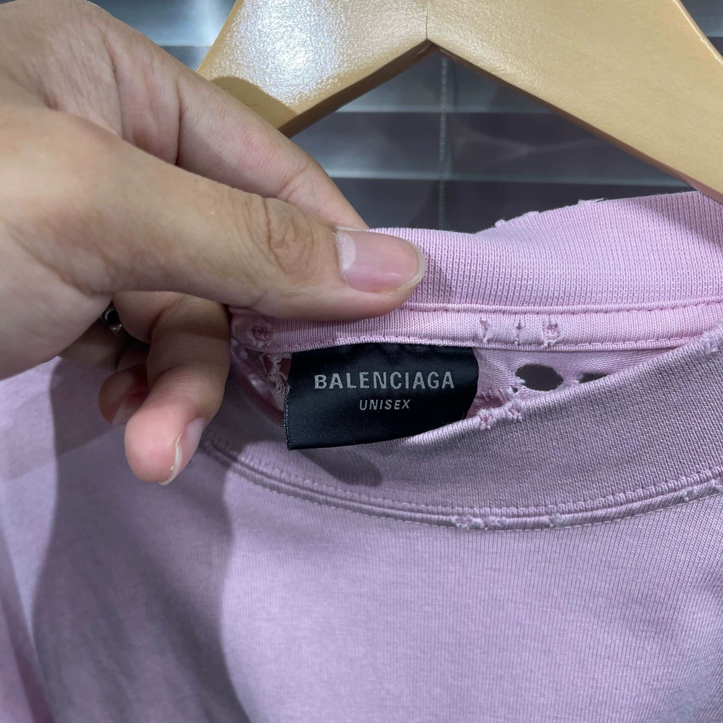 Balenciaga Balenciaga New Distressed Om Wormhole Print SS Tee Size US XL / EU 56 / 4 - 4 Thumbnail