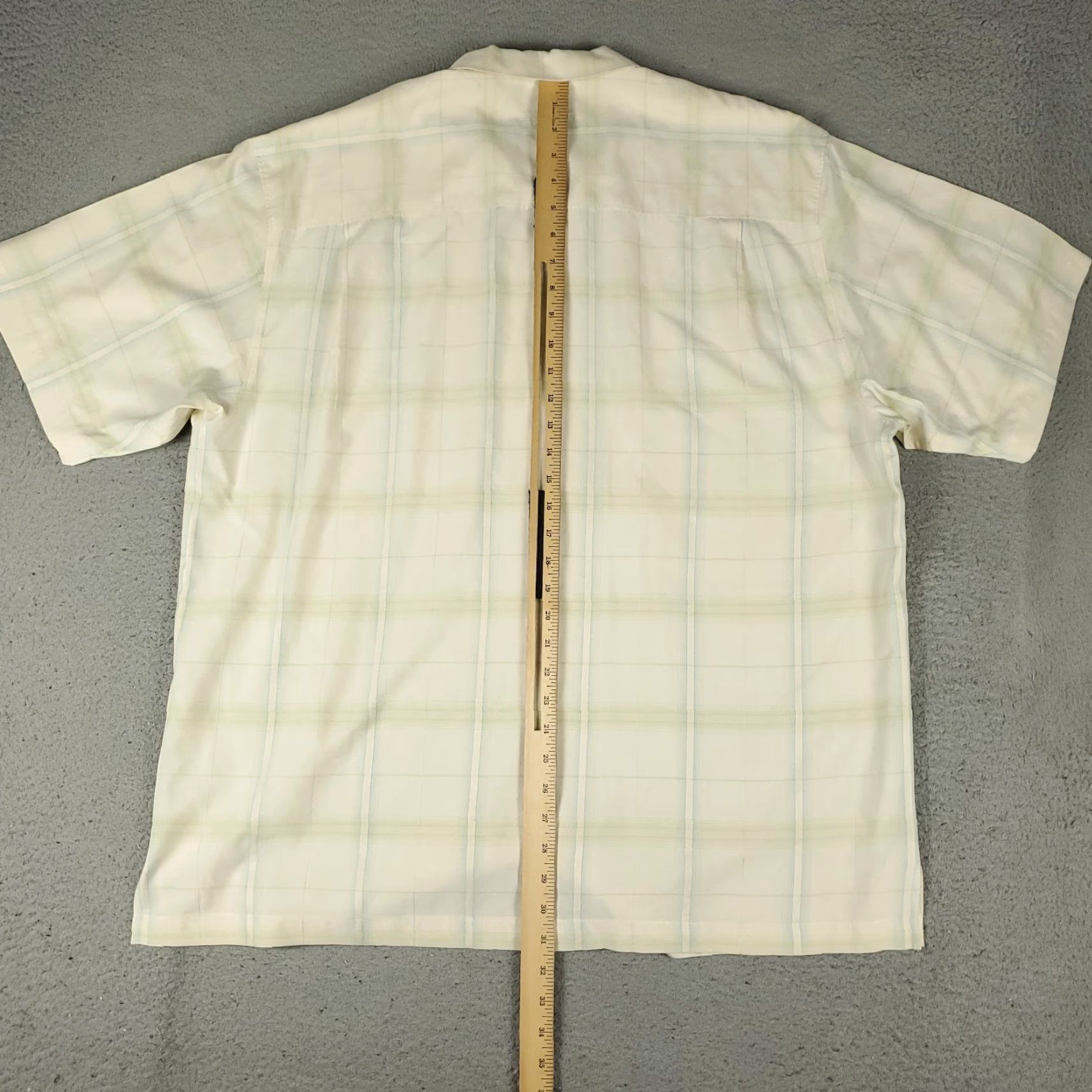 Tommy Bahama Tommy Bahama Shirt Mens XL Ivory Plaid Silk Hawaiian Button Up Short Sleeve Size US XL / EU 56 / 4 - 4 Thumbnail