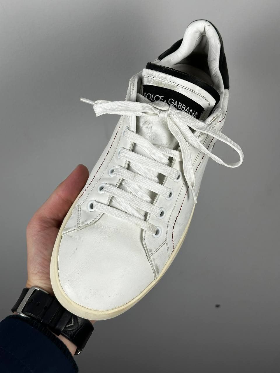 Dolce & Gabbana Dolce & Gabbana Portofino White Sneakers Luxury Leather Size US 10 / EU 43 - 3 Thumbnail
