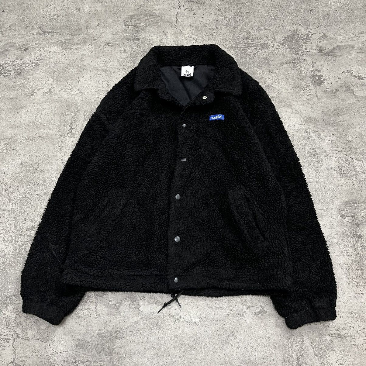 Japanese Brand × X-Girl X-Girl Boa Fleece Coach Jacket - Black Size M / US 6-8 / IT 42-44 - 1 Thumbnail