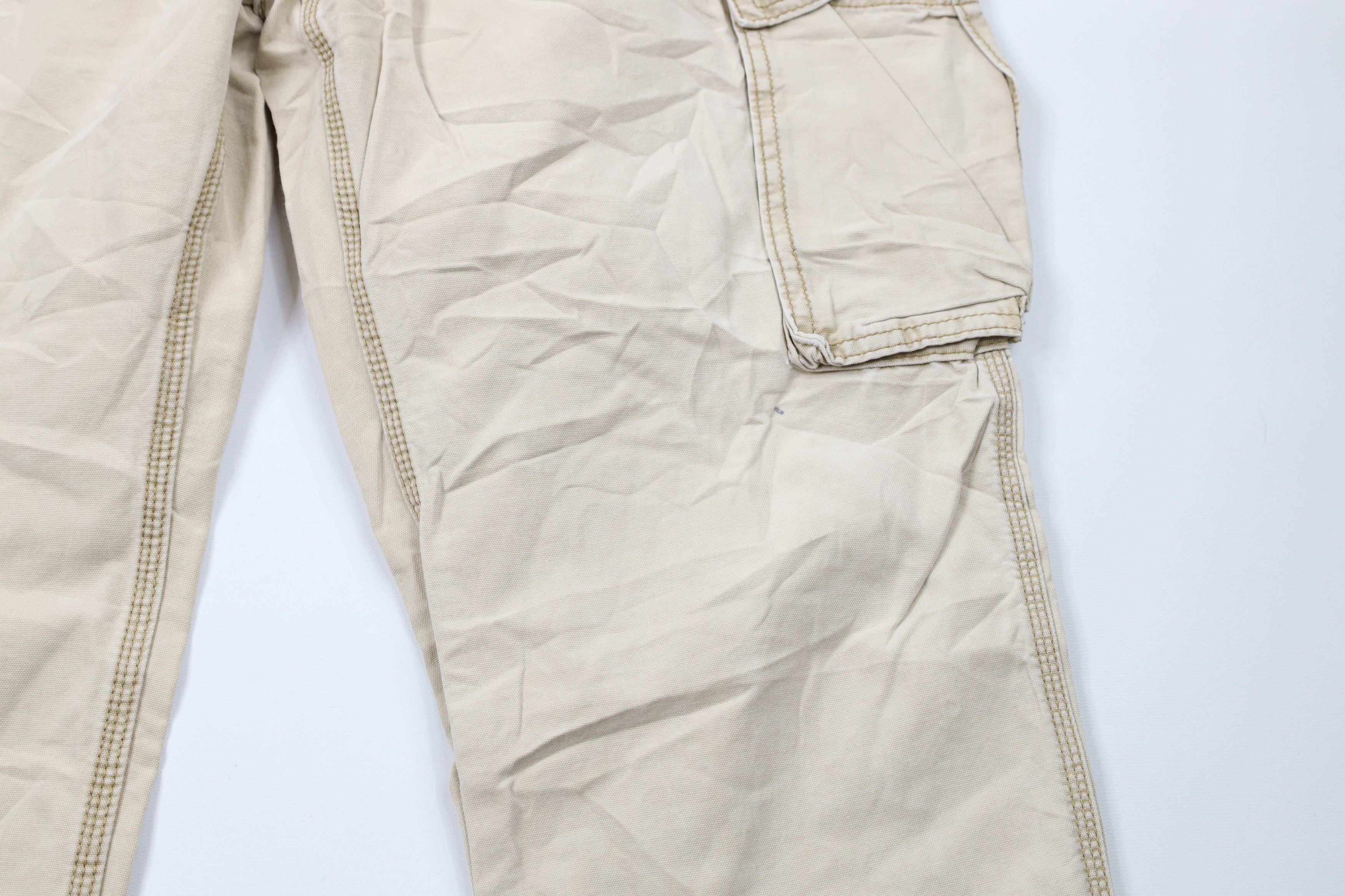 Carhartt × Vintage Vintage Carhartt Spell Distressed Wide Leg Cargo Pants Beige Size 38 - 5 Thumbnail