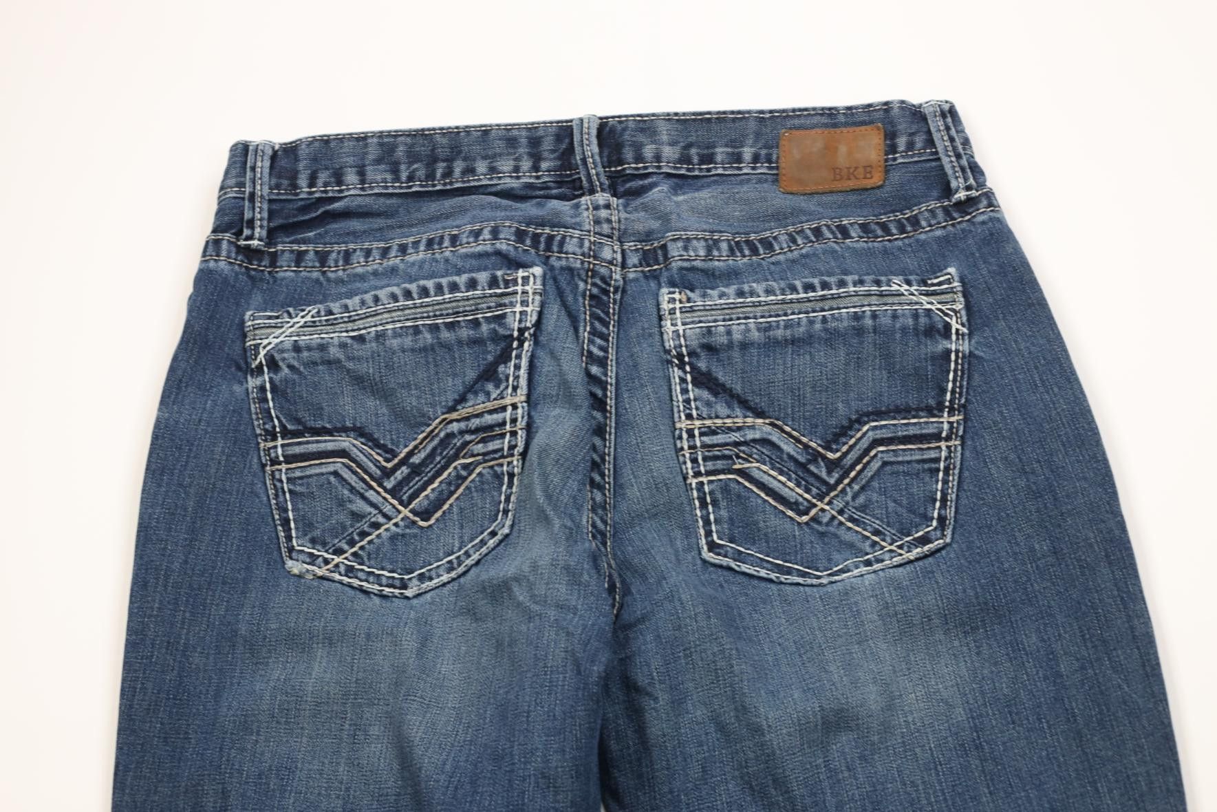 Vintage Buckle BKE Stitch Derek Wide Leg Bootcut Denim Jeans Blue Size US 34 / EU 50 - 10 Thumbnail