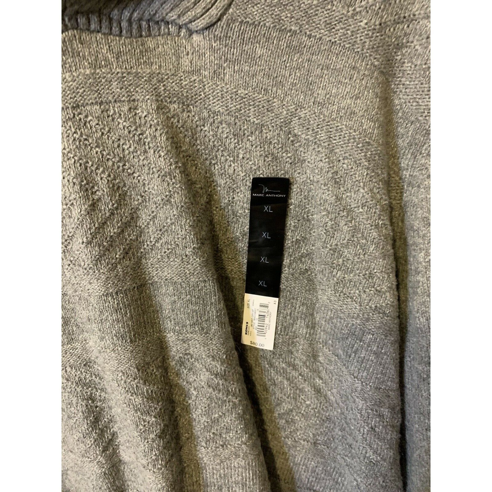 Marc Anthony New Marc Anthony Men’s Sz XL Cowl Neck Dark Gray Sweater Size US XL / EU 56 / 4 - 5 Thumbnail