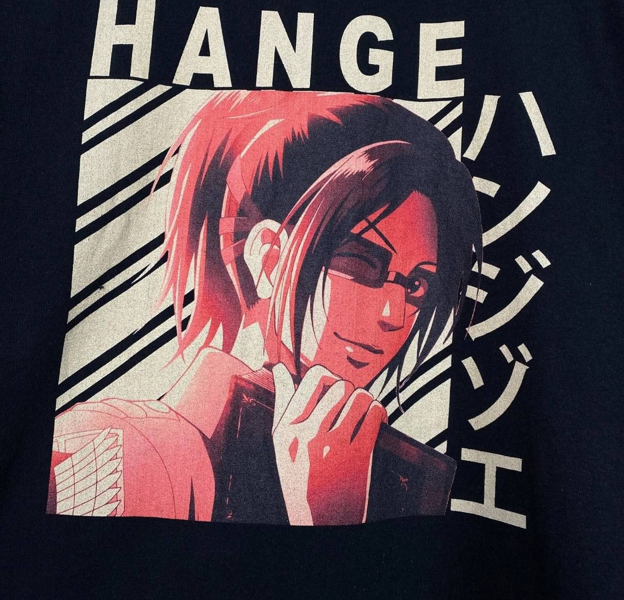 Anime Atack On Titans Hange Tee Men's Size L Black Short Sleeve ` Size US L / EU 52-54 / 3 - 5 Thumbnail