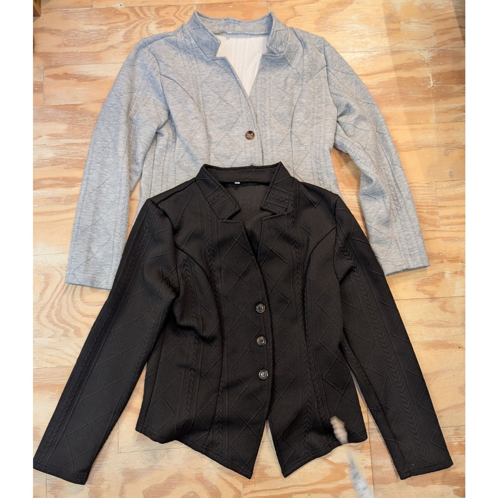 The Unbranded Brand Casual Jackets- 2 Grey Black Waist Jackets Ladies Size Small Size S / US 4 / IT 40 - 1 Thumbnail
