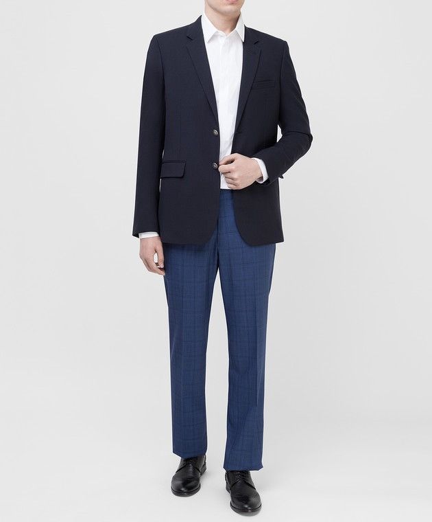 Saint Laurent Paris Saint Laurent Paris - Navy Blue Wool Blazer Size 46S - 3 Thumbnail