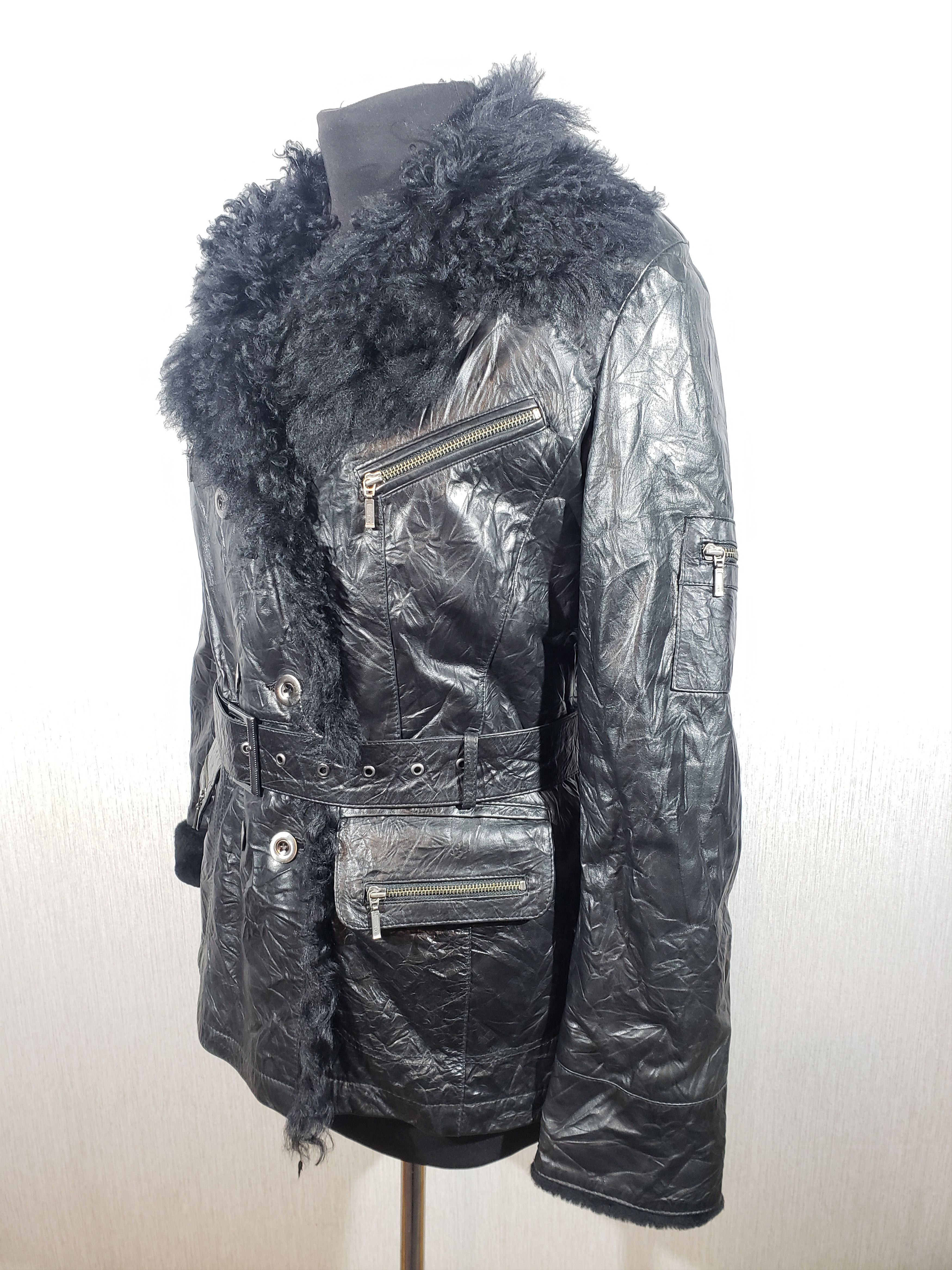 Other Wonderful women's sheepskin coat with genuine fur. Size L / US 10 / IT 46 - 2 Thumbnail