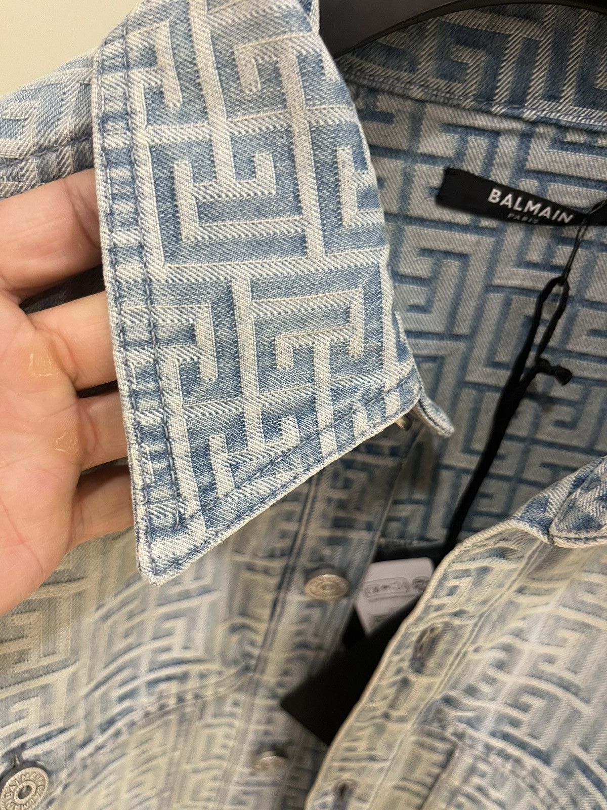 Balmain Monogram Denim overshirt size 46 Size US S / EU 44-46 / 1 - 21 Thumbnail