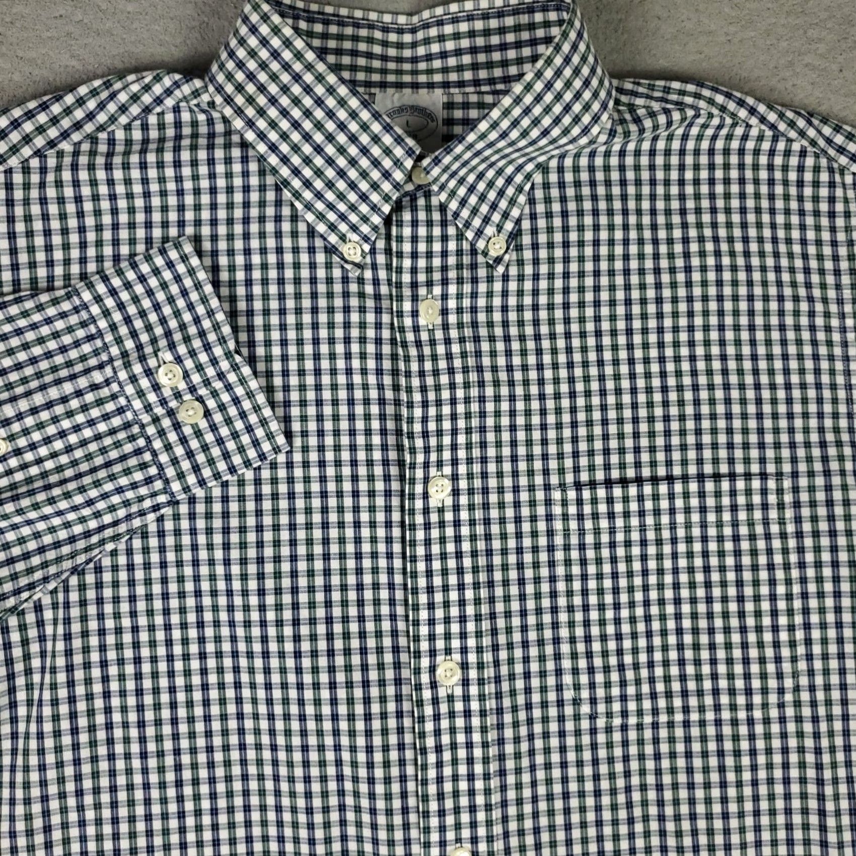 Brooks Brothers Brooks Brothers Shirt Mens Large Green Blue Plaid Regent Button Up Long Sleeve Size US L / EU 52-54 / 3 - 2 Thumbnail