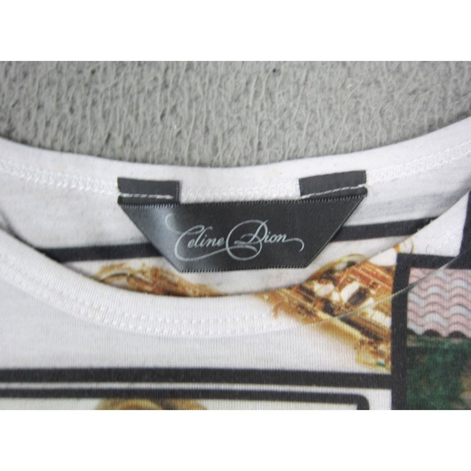 Celine VINTAGE Celine Dion Shirt Womens Medium Black White Rhinestones AOP Y2K Classic Ladies Size M / US 6-8 / IT 42-44 - 5 Thumbnail