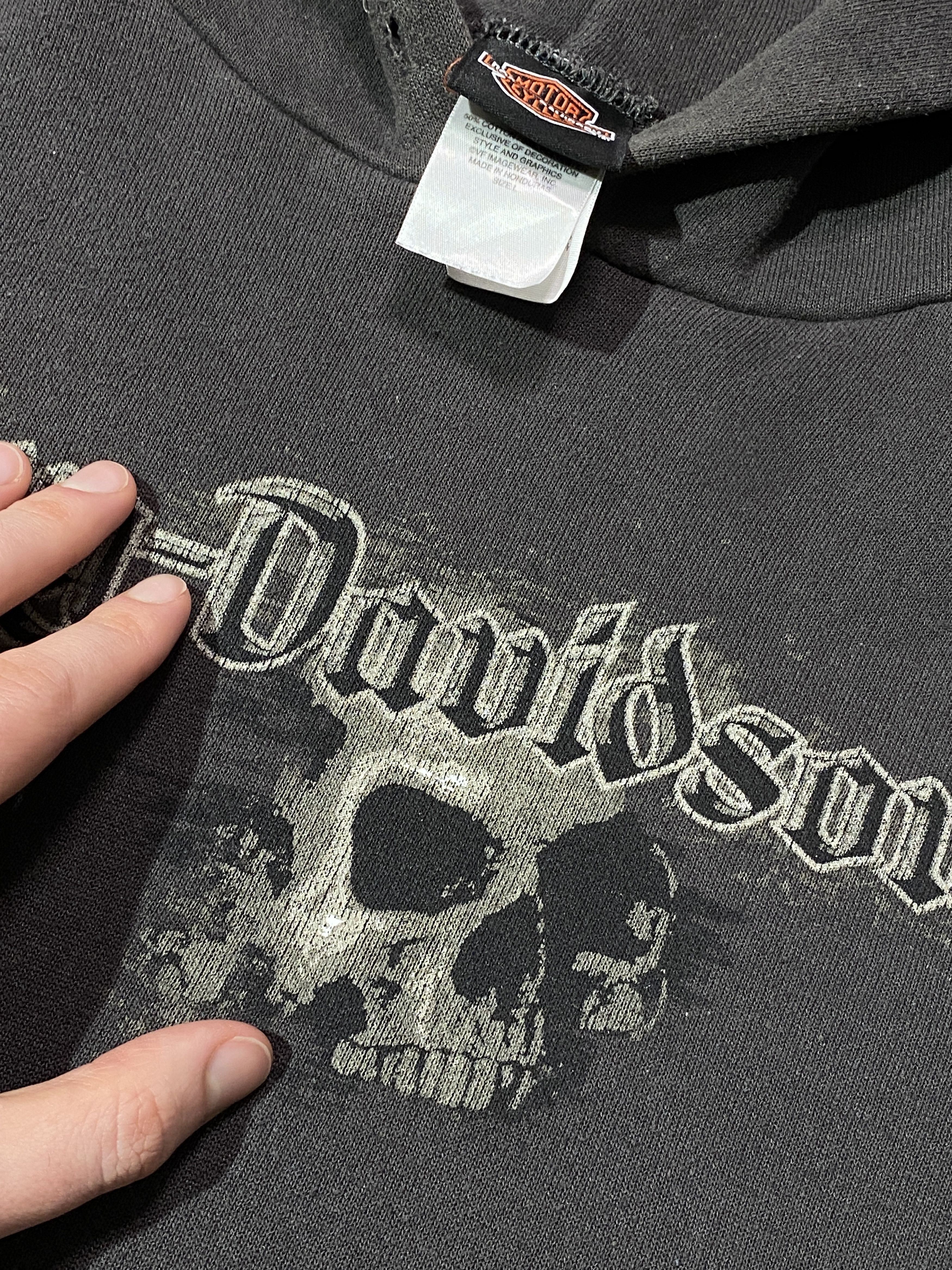 Harley Davidson Vintage 2002s Harley Davidson Skull Logo Hoodie Size US L / EU 52-54 / 3 - 9 Thumbnail