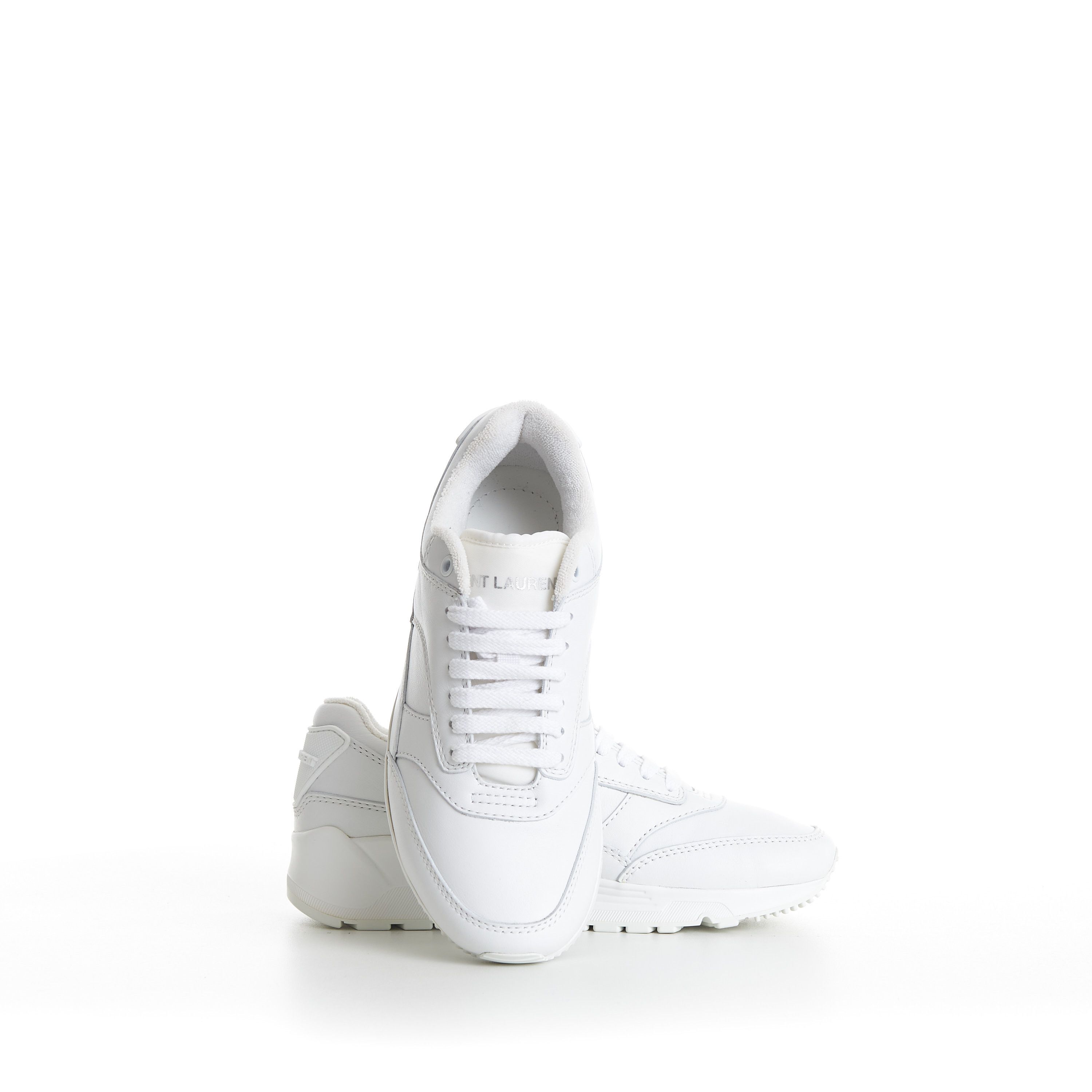 Saint Laurent Paris Women's White 'Bump' Low-top Sneakers - Smooth Leather Size US 10 / IT 40 - 11 Thumbnail
