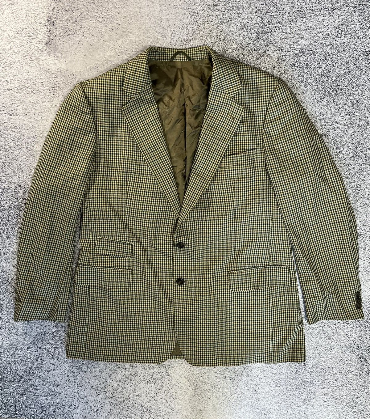Burberry Prorsum Vtg Burberrys Blazer Jacket 54 US44 Wool Silk Check Germany Size 44R - 1 Thumbnail