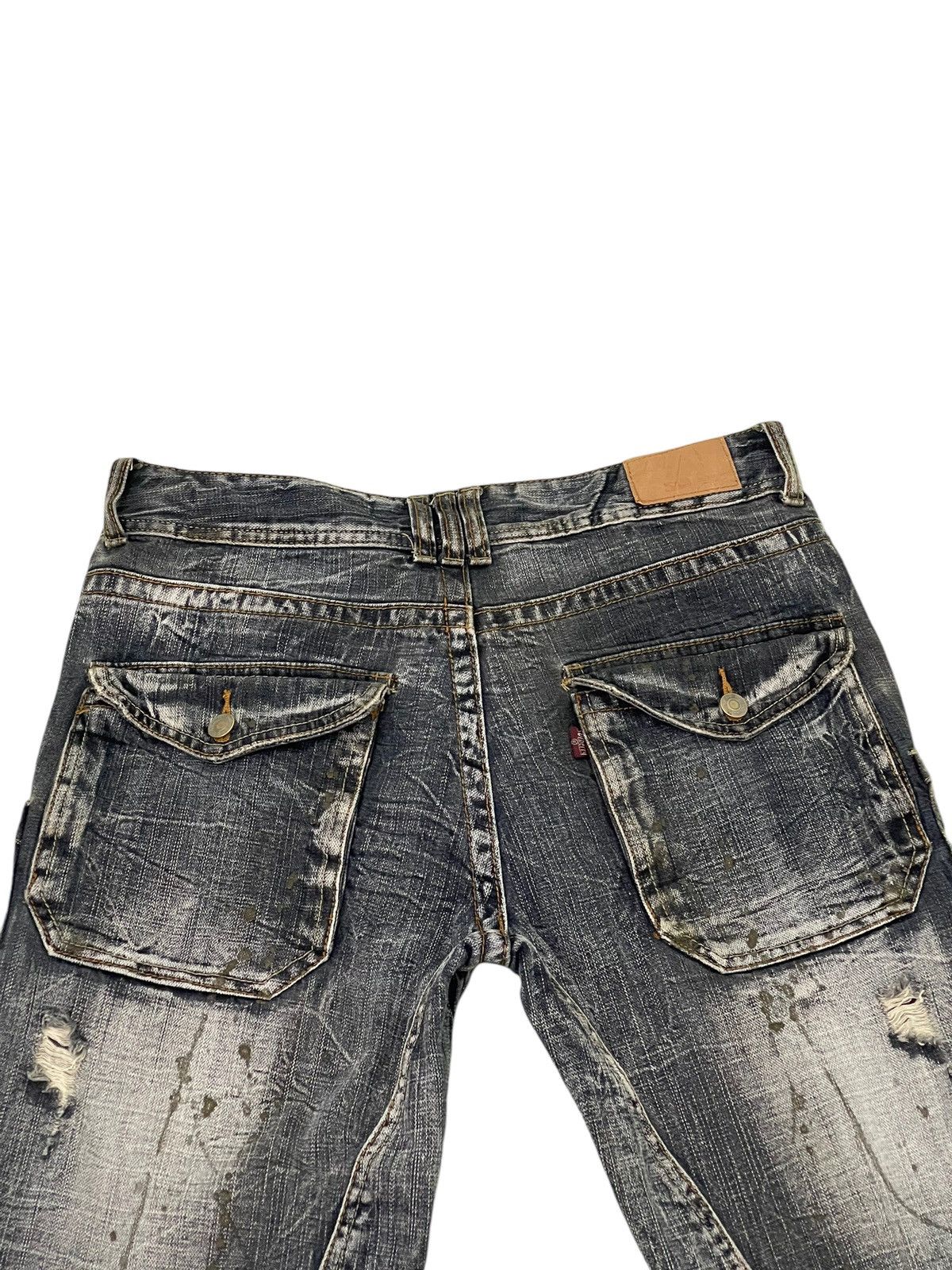 Japanese Brand Painted Jeans Solberry Faded Distress Regular 8🟦3 Size US 33 - 16 Thumbnail