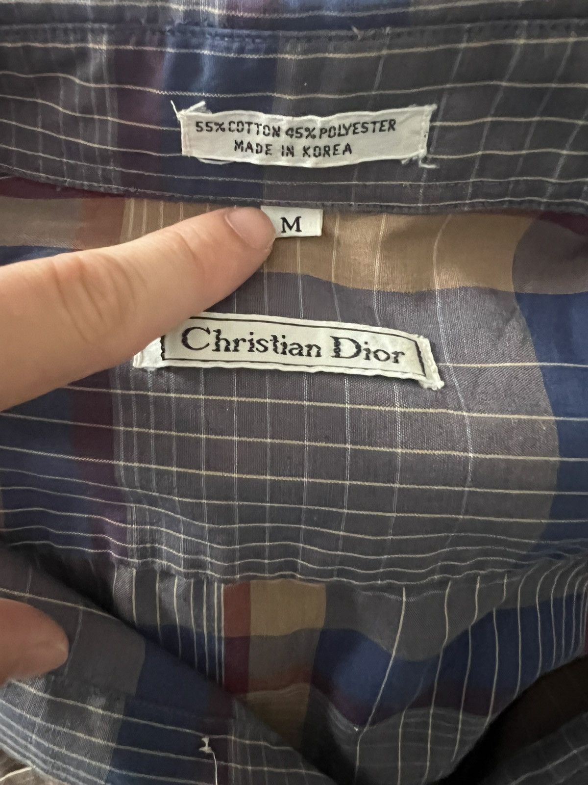 Dior Christian Dior Plaid Button Up Size US M / EU 48-50 / 2 - 7 Thumbnail