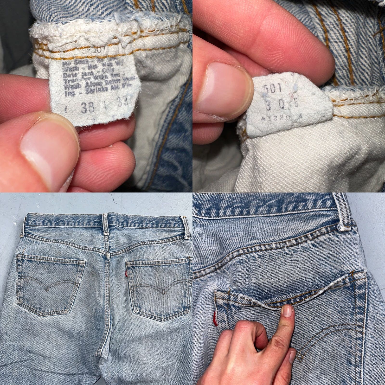 Levi's Levi's 501 Jeans Vintage 80s USA Light Blue 38x33 Regular Mens Straight Denim Cotton Jeans 90s Theme Comfort Button Closure Size 38 Blue Size US 38 / EU 54 - 9 Thumbnail