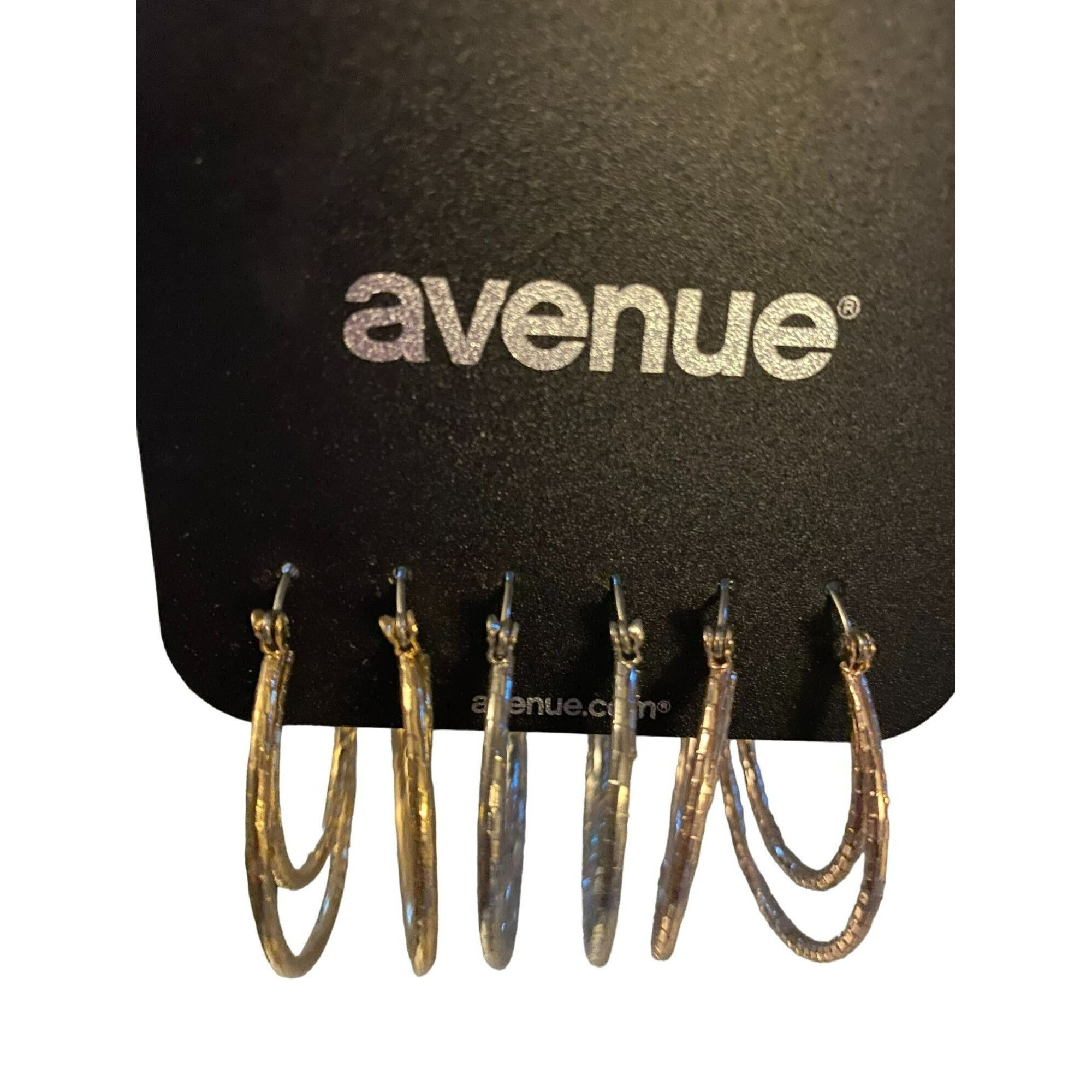 Avenue 3 pair NWT Avenue Gold, Rose Gold, and Silver Tone Textured Size ONE SIZE - 2 Thumbnail