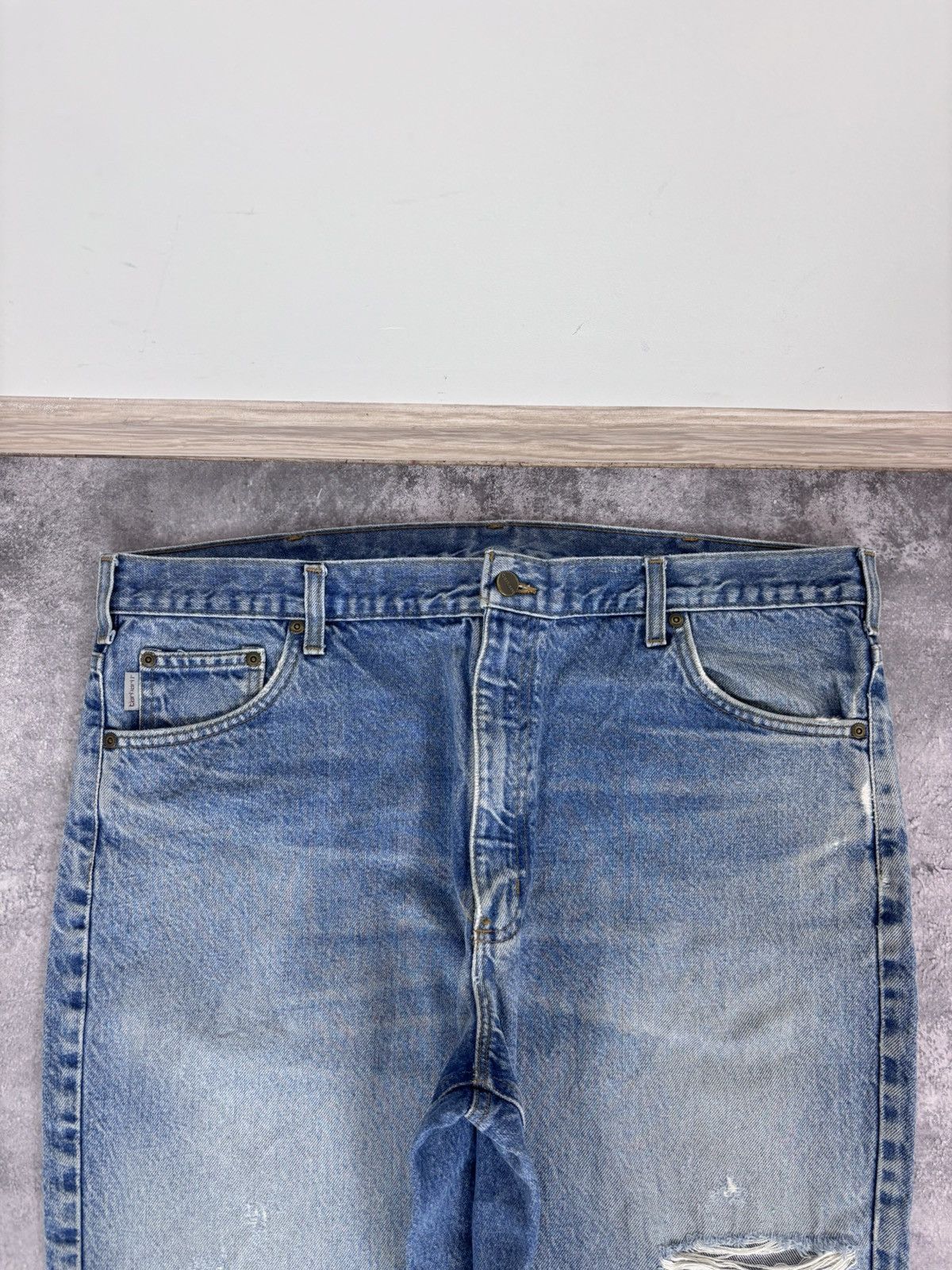 Carhartt Vintage Carhartt Men’s Faded Light Blue Baggy Denim Jeans Size US 42 / EU 58 - 13 Thumbnail