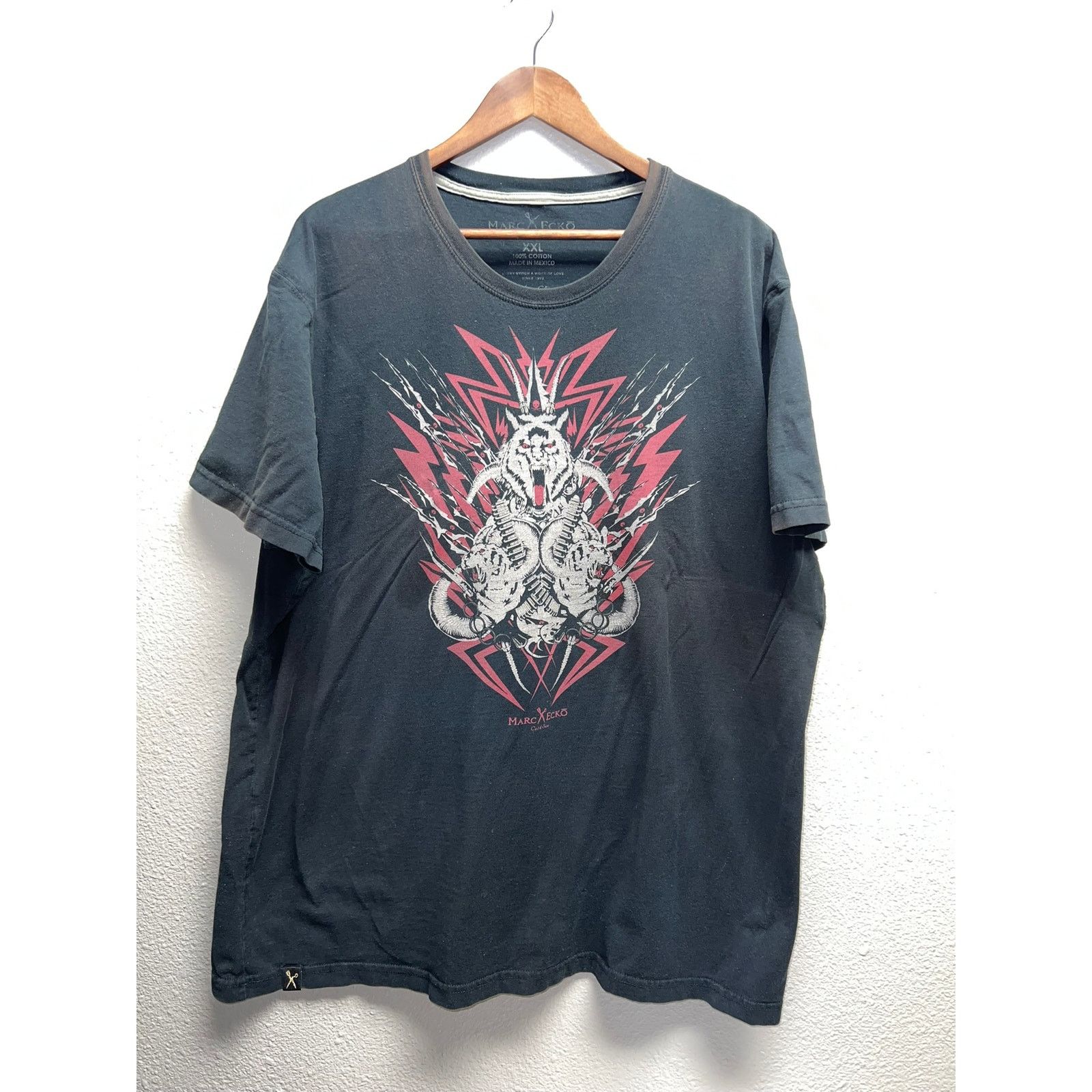 Marc Ecko Y2K Marc Ecko Shirt Cut & Sew Tiger Graphic Black Tee 2XL Size US XXL / EU 58 / 5 - 1 Thumbnail