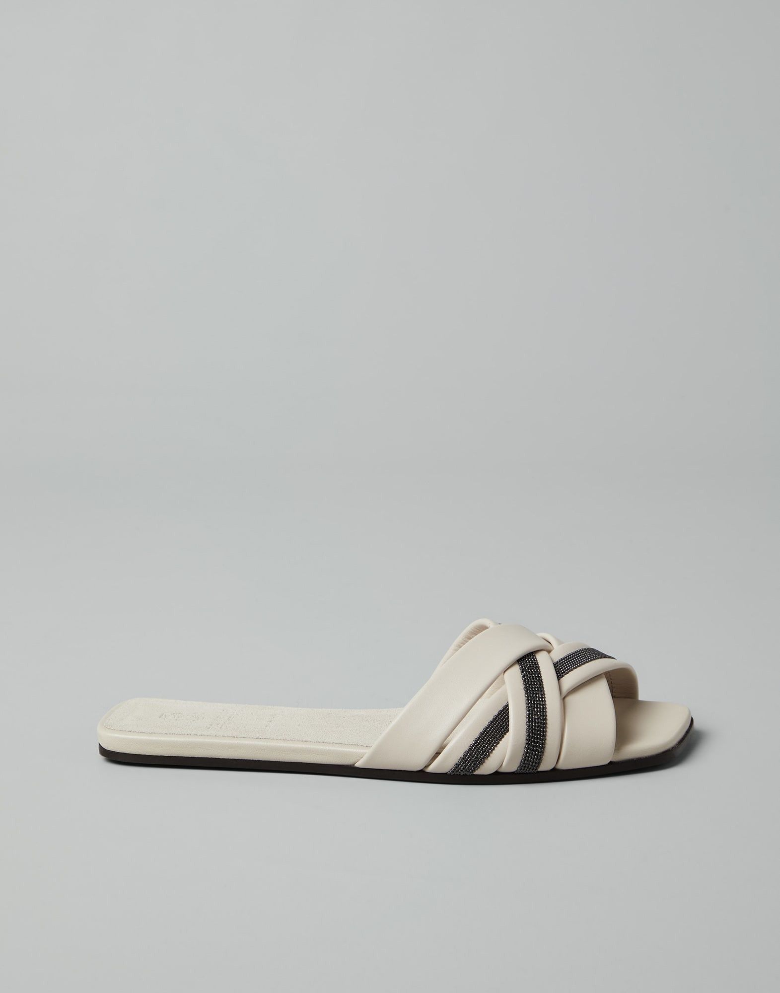 Brunello Cucinelli o1w1db10825 Slippers in Open White Size US 7 / IT 37 - 3 Thumbnail