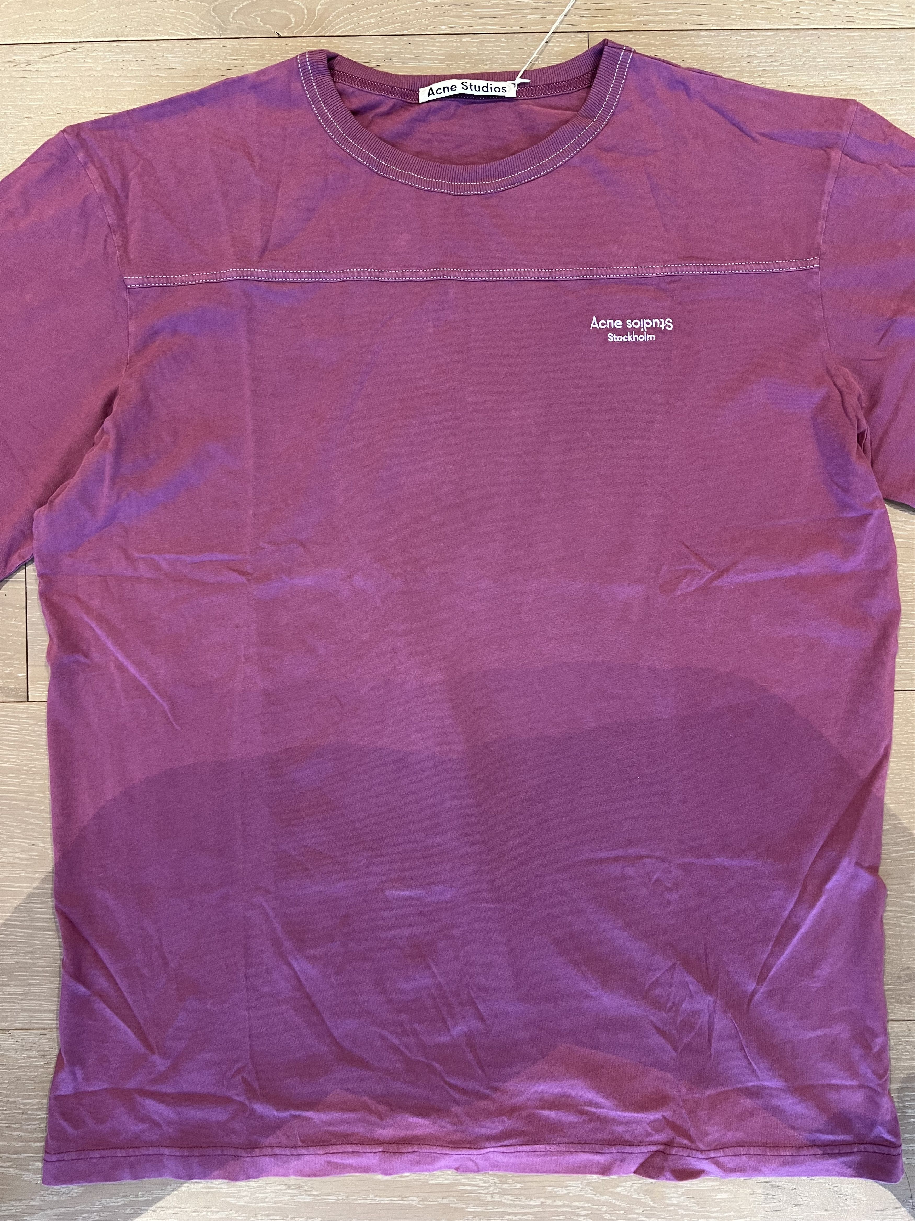 Acne Studios 💚 Acne Studios Embroidered Burgundy T-Shirt Large NEW Size US L / EU 52-54 / 3 - 4 Thumbnail