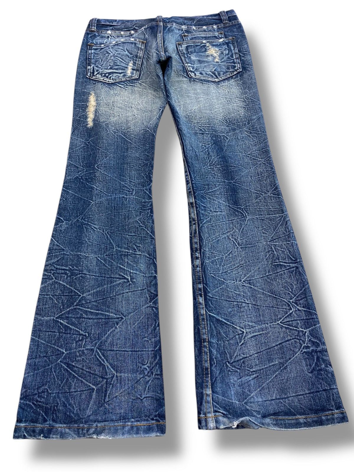 Japanese Brand Japanese Brand Thunder Wash Distressed Style Flare Jeans Size US 33 - 3 Thumbnail