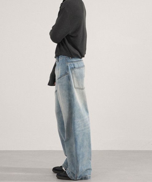 Vintage American street wide-leg patchwork curved men's baggy jeans Size US 32 / EU 48 - 3 Thumbnail
