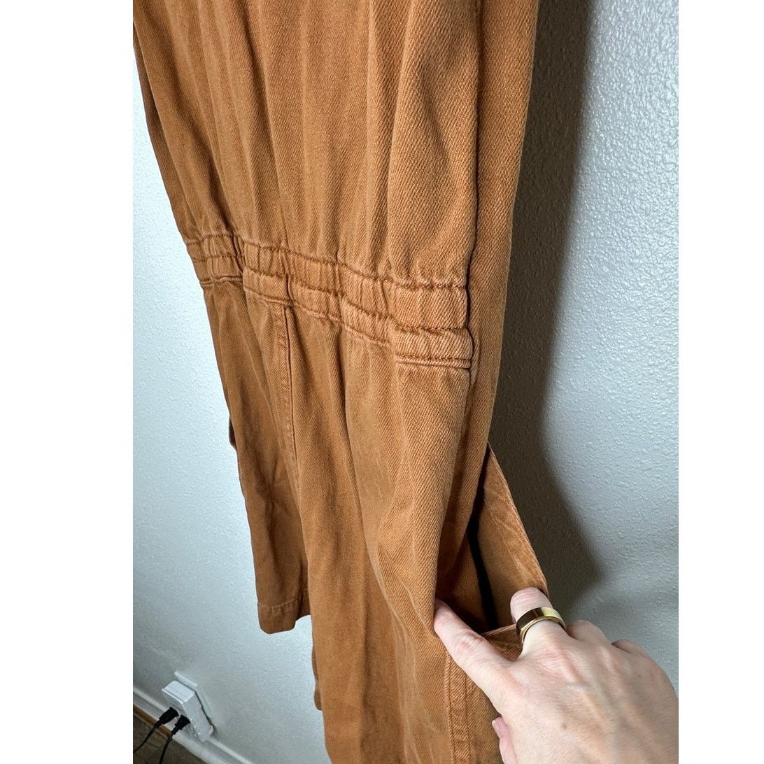 Everlane Everlane The Denim Short Coverall Cotton Brown Rust Romper 6 Size 28" / US 6 / IT 42 - 6 Thumbnail