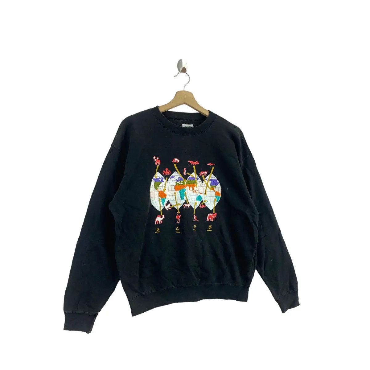 United Colors Of Benetton Vtg UNITED COLORS BENETTON Continent Safari Sweatshirt Love Size XL / US 12-14 / IT 48-50 - 3 Thumbnail