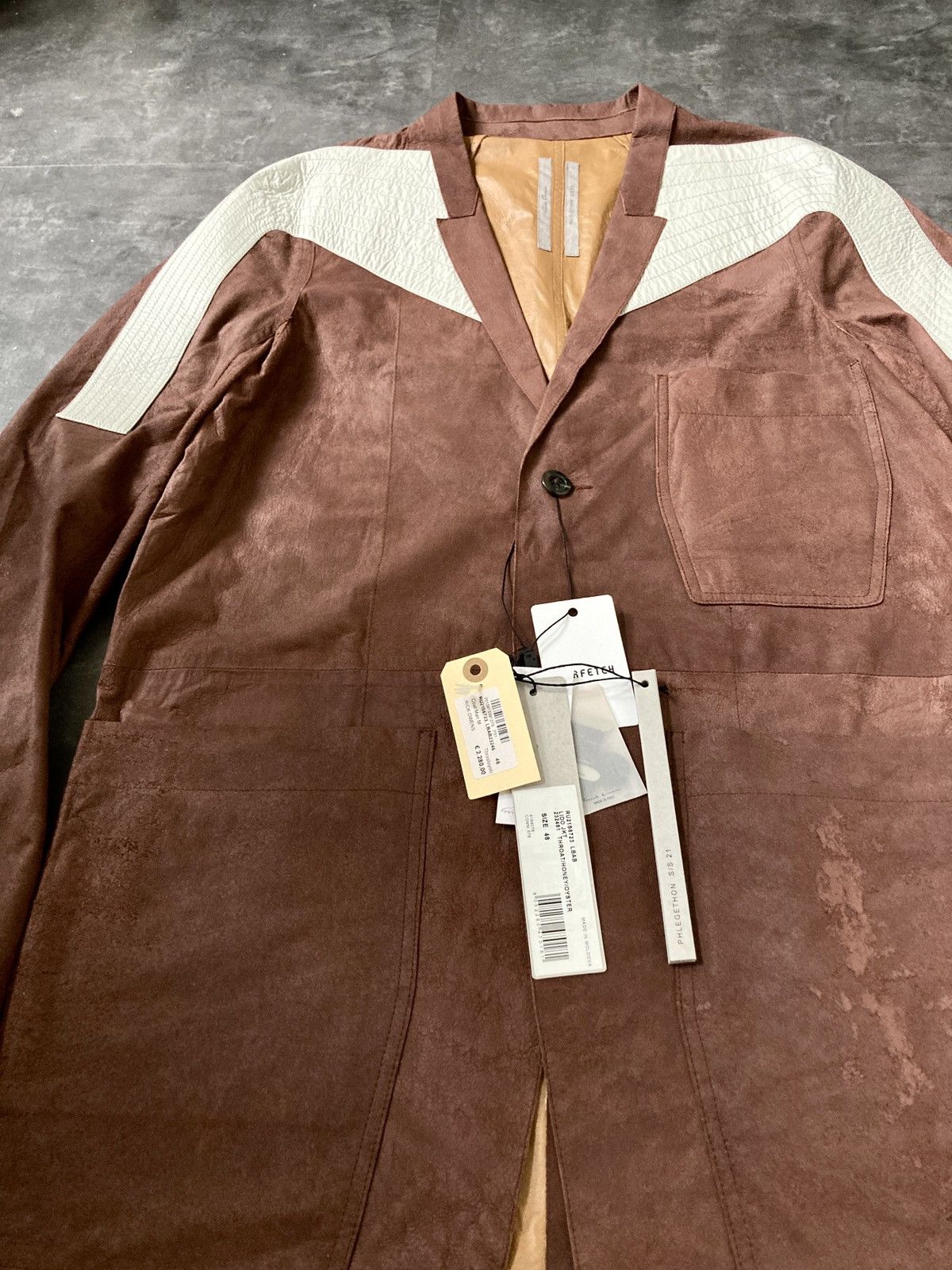 Rick Owens SS 21 "PHLEGETHON" Runway Blistered Lamb Leather Lido Jacket Size US M / EU 48-50 / 2 - 3 Thumbnail