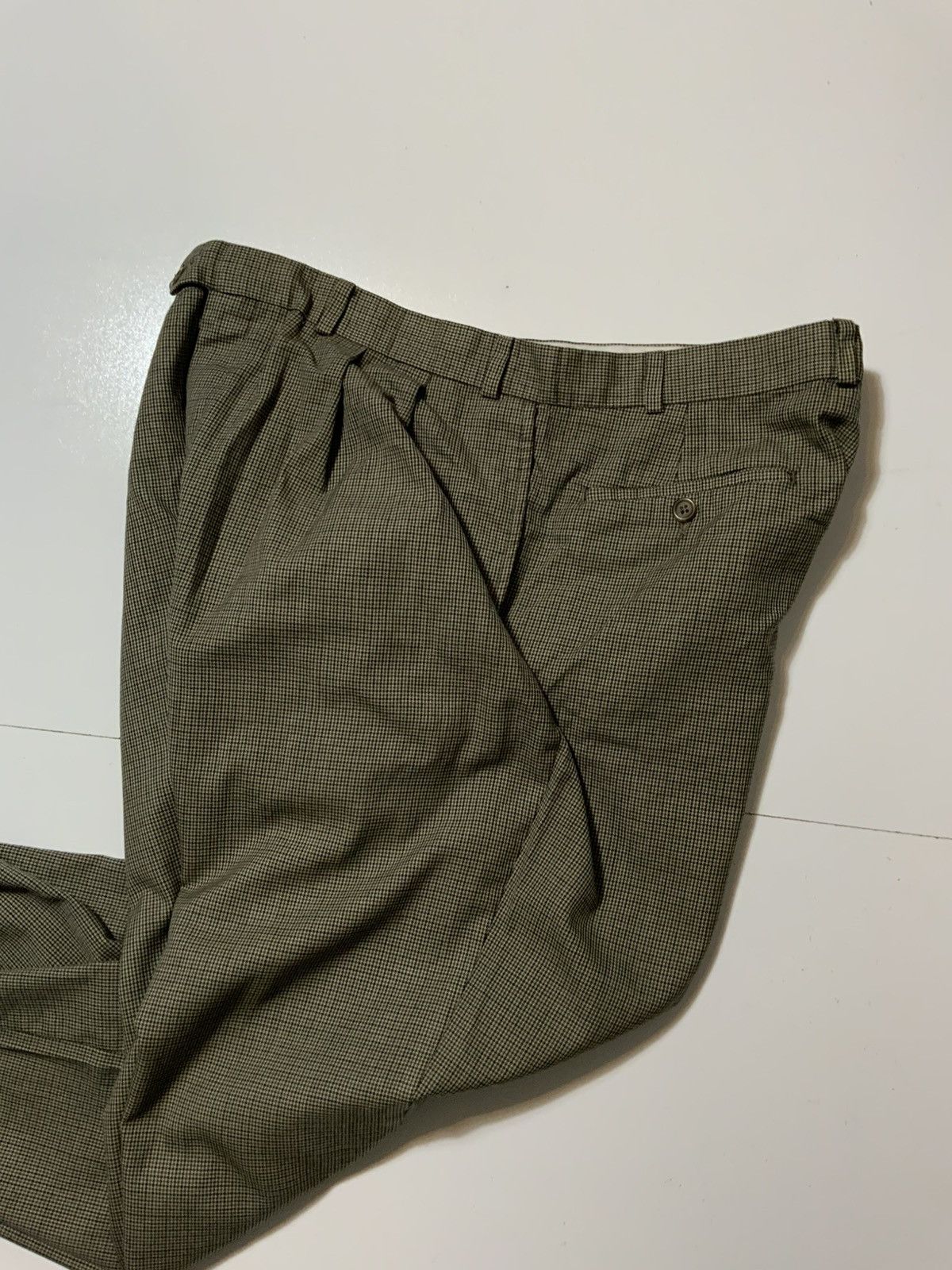 Polo Ralph Lauren × Vintage Vintage Ralph Lauren Wool Houndstooth Pleated Cuffed Pants Size US 38 / EU 54 - 9 Thumbnail