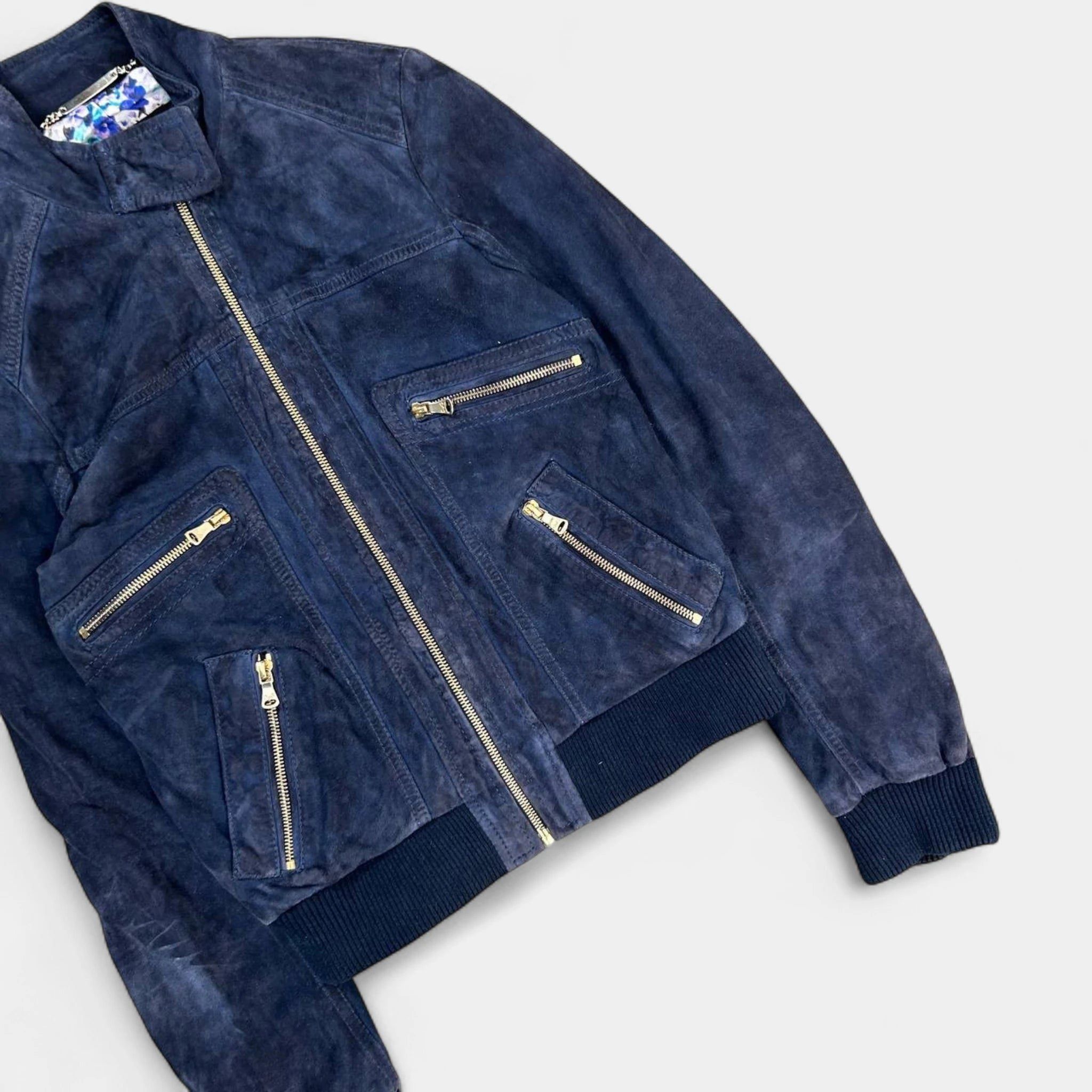 Dolce & Gabbana Dolce & Gabbana 2000´s Navy Suede Jacket Size XS / US 0-2 / IT 36-38 - 2 Thumbnail