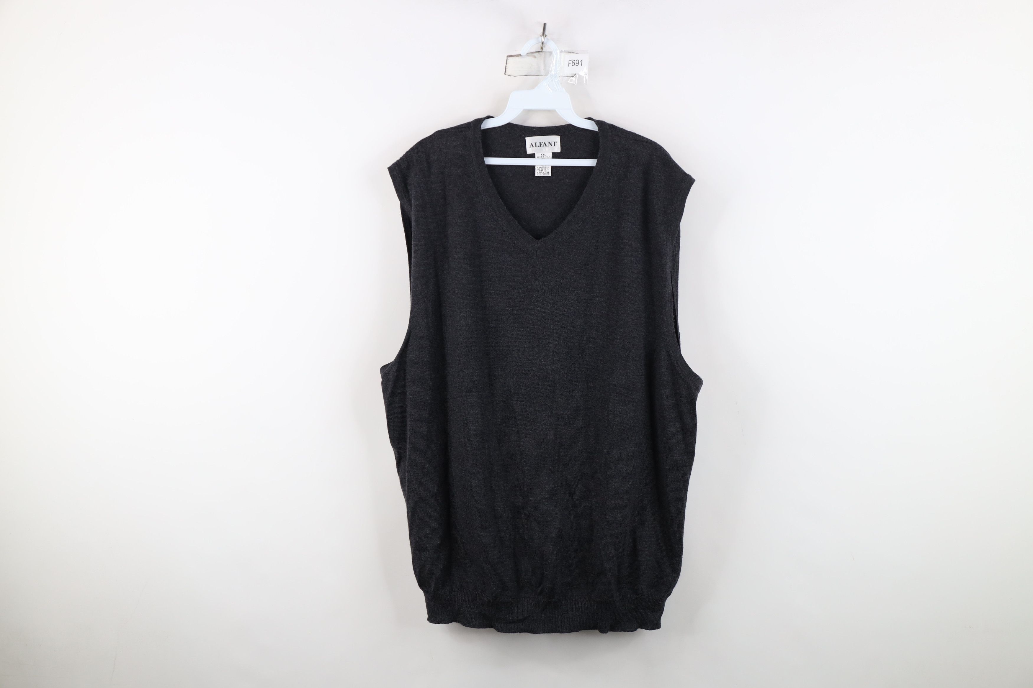 Vintage Vintage 90s Streetwear Merino Wool Knit Sweater Vest Gray Size US XXL / EU 58 / 5 - 1 Thumbnail