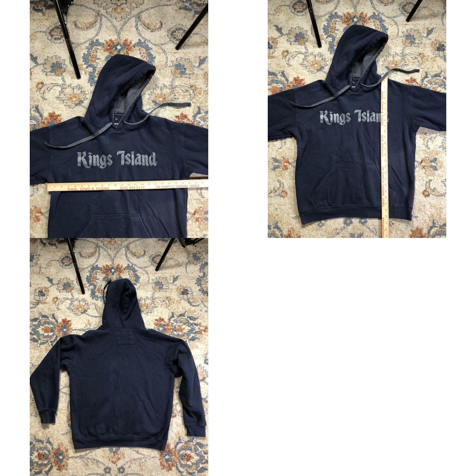 Vintage Kings Island Hoodie Mens M Blue Fleece Pullover Graphic Print Logo Cedar Fair Sweatshirt Size US M / EU 48-50 / 2 - 8 Thumbnail
