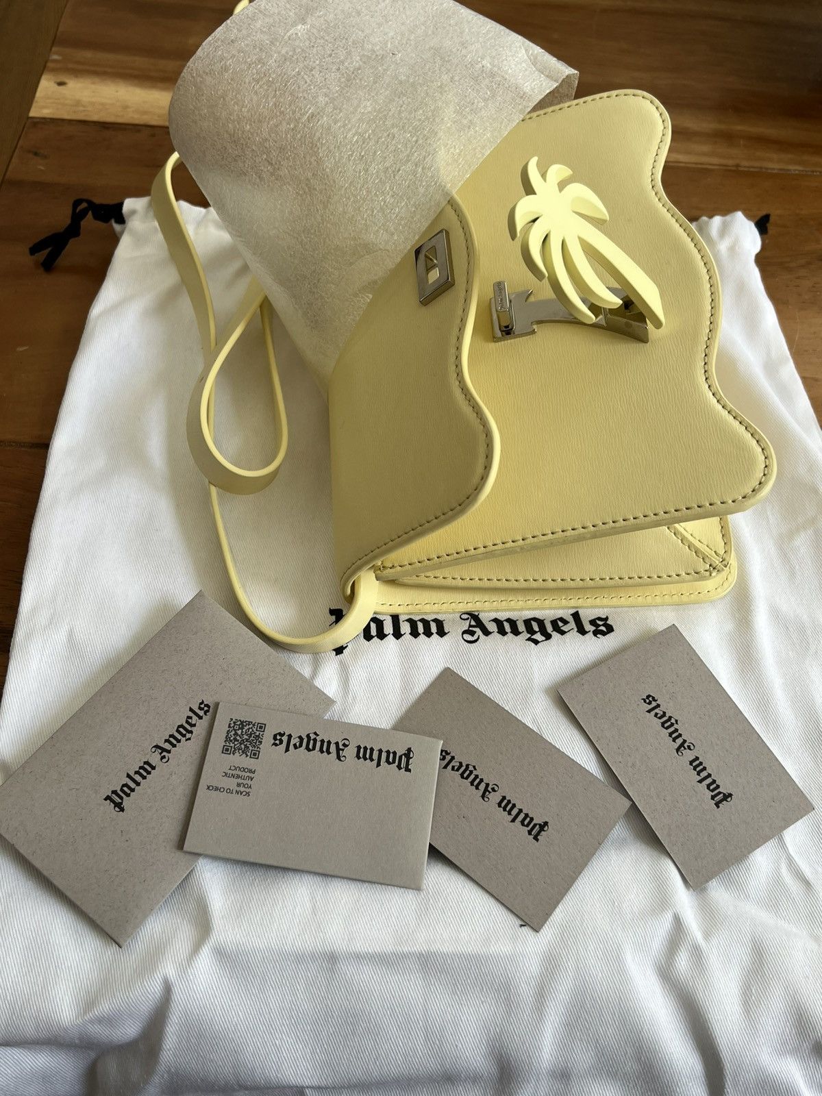 Palm Angels Palm Angels Palm-motif Shoulder Bag Yellow Leather 21x21x6 Size ONE SIZE - 6 Thumbnail