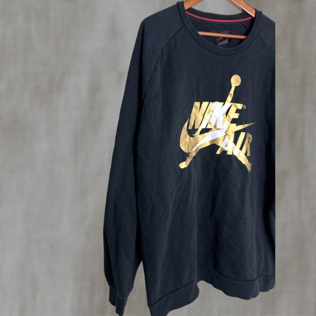 Nike Nike Sweatshirt Men's 2XL Crewneck Jumpman Jordan Air Classic Black/Gold Logo Graphic Print Pullover Regular Fit Size US XXL / EU 58 / 5 - 1 Thumbnail