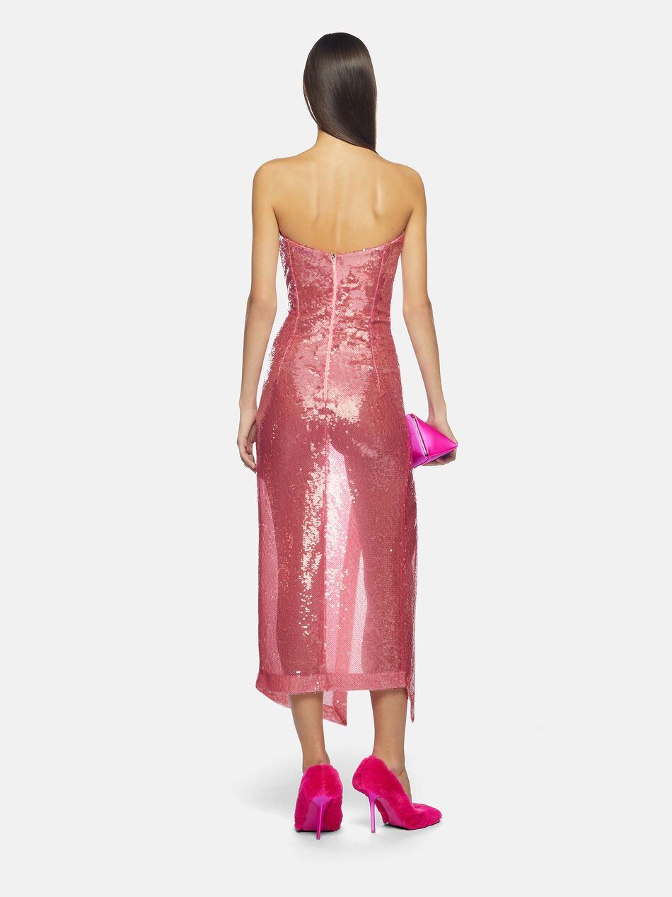 The Attico o1mle0525 Bustier Midi Dress in Pink Size M / US 6-8 / IT 42-44 - 3 Thumbnail