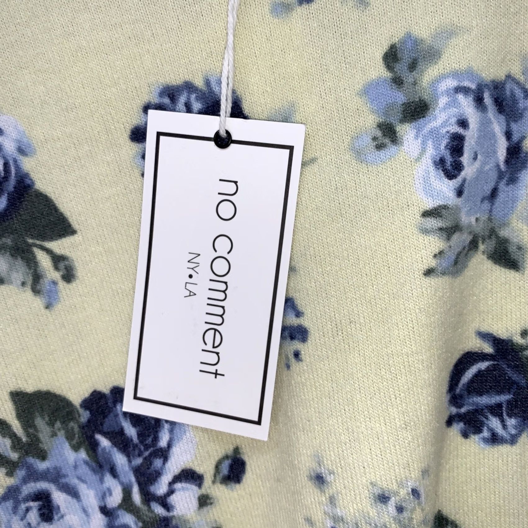 Vintage No Comment Womens Knit Floral Short Bell Sleeve Top L Blue NWT-6021 Size L / US 10 / IT 46 - 4 Thumbnail