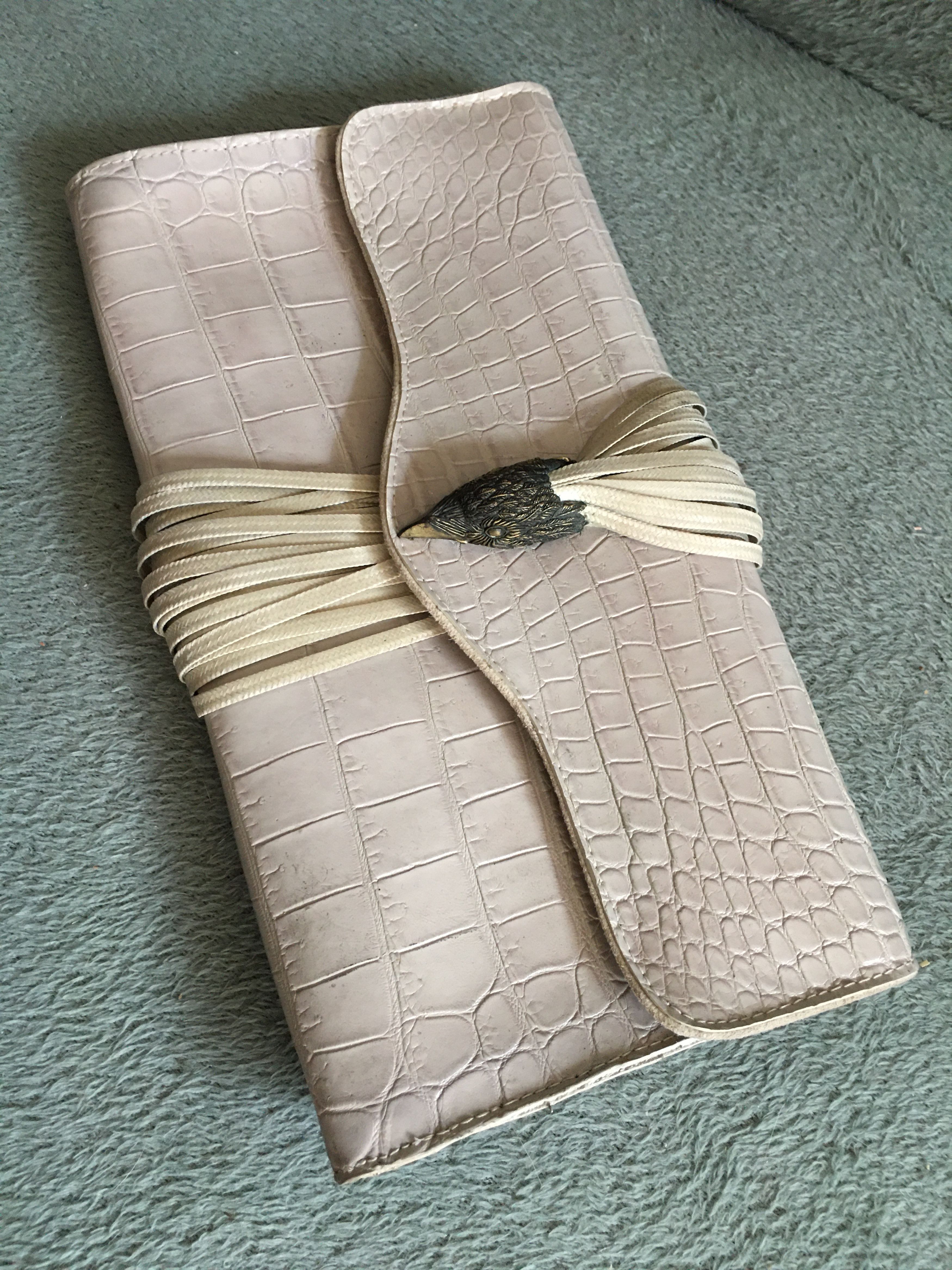 Other Raven Kauffman Couture Beige Embossed Leather Clutch Bag Size ONE SIZE - 1 Thumbnail