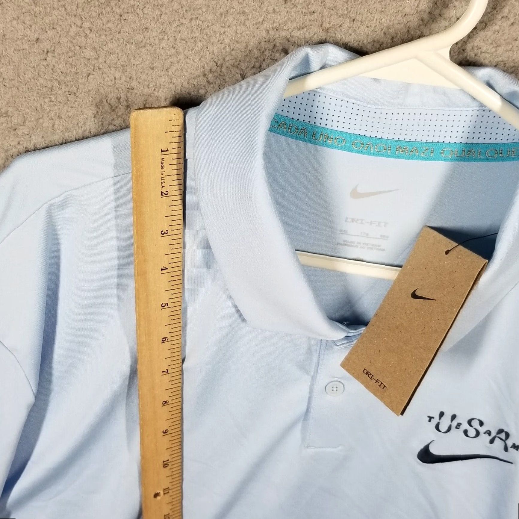Nike Nike USA Mens XXL Polo Shirt Celestine Blue Golf FV1908-441 Eagle NWT Size US XXL / EU 58 / 5 - 6 Thumbnail