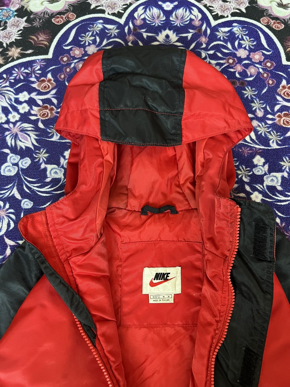 Nike 90s Vintage Nike Center Swoosh Hooded Jacket Y2K Drill Size US M / EU 48-50 / 2 - 7 Thumbnail