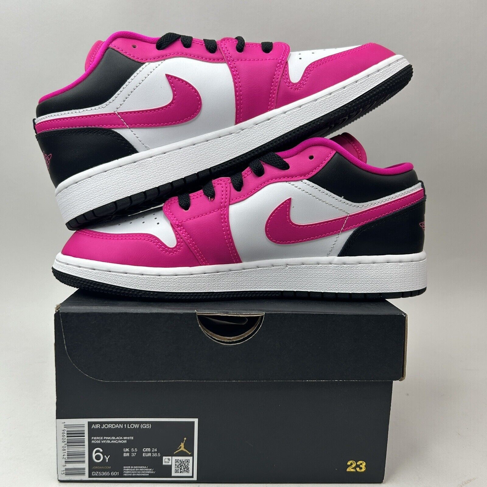 Jordan Brand Nike Shoes Air Jordan 1 Low GS “Fierce Pink/Black White” Size US 7.5 / IT 37.5 - 3 Thumbnail