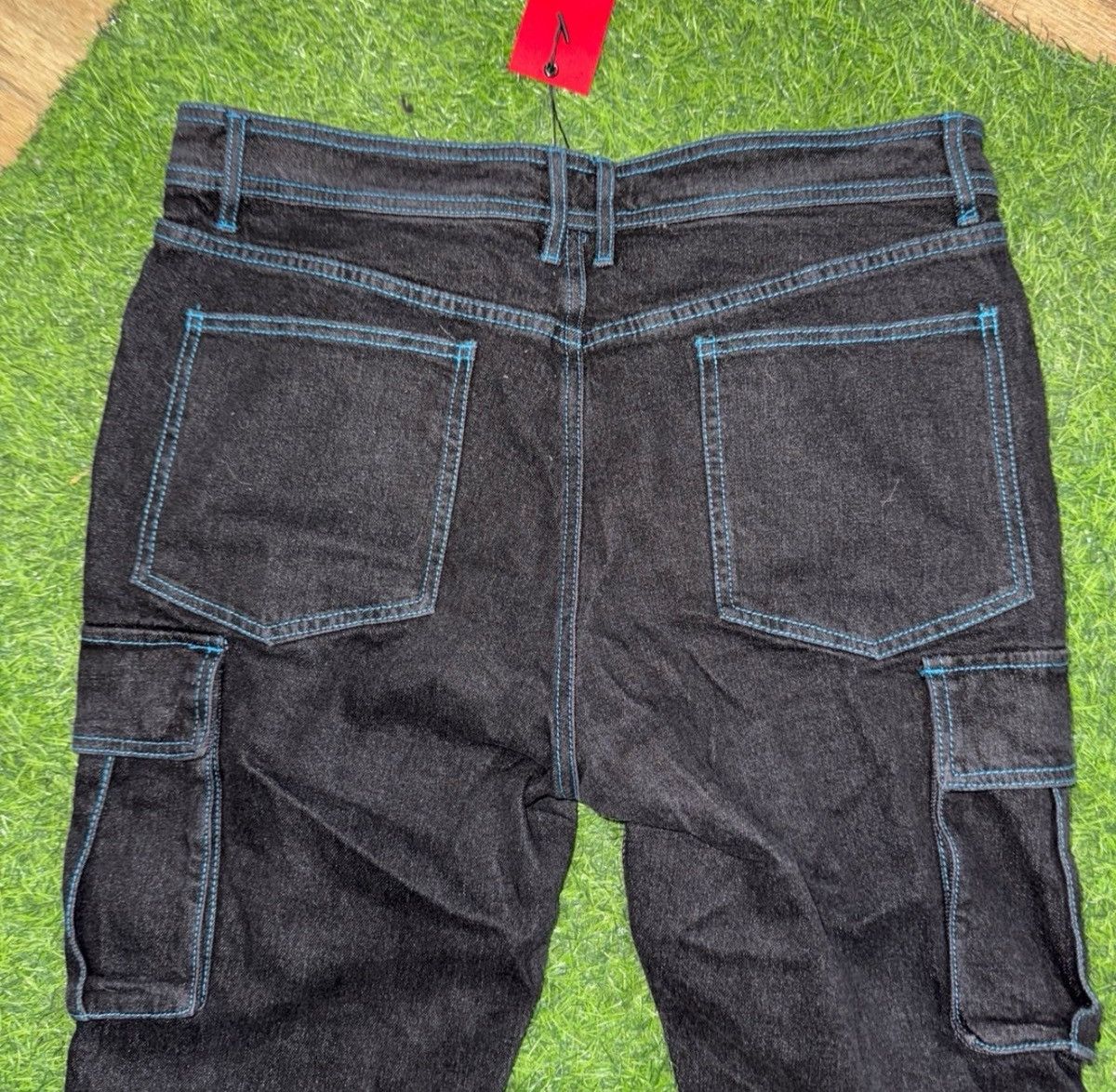 Vintage Blank State Brand Cargo Jeans Black/Blue Cotton pants Size34 Size US 31 - 5 Thumbnail