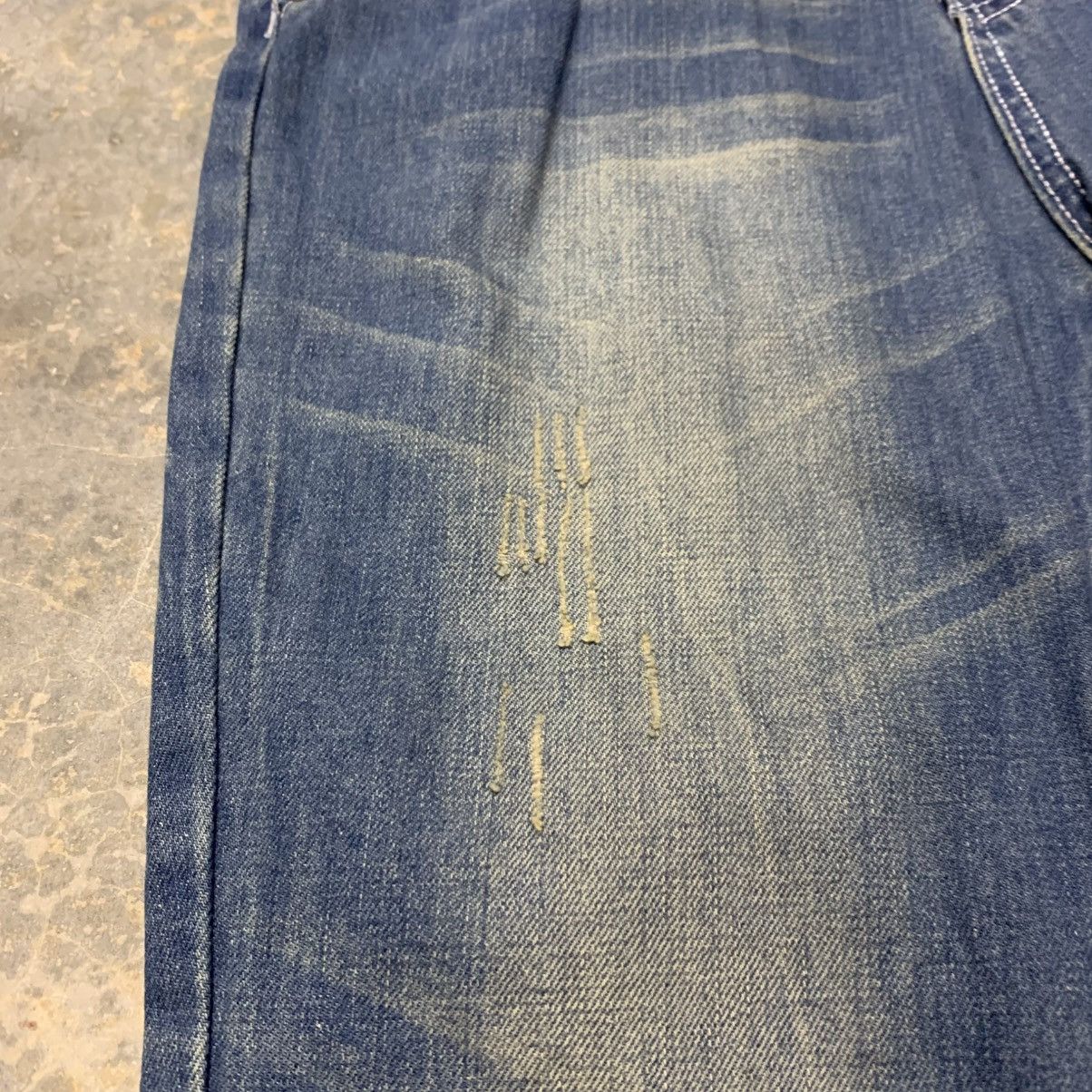Japanese Brand × Vintage Flare KARI JYUA JEAN Clawmark Distressed Fade Jean Size US 31 - 8 Thumbnail